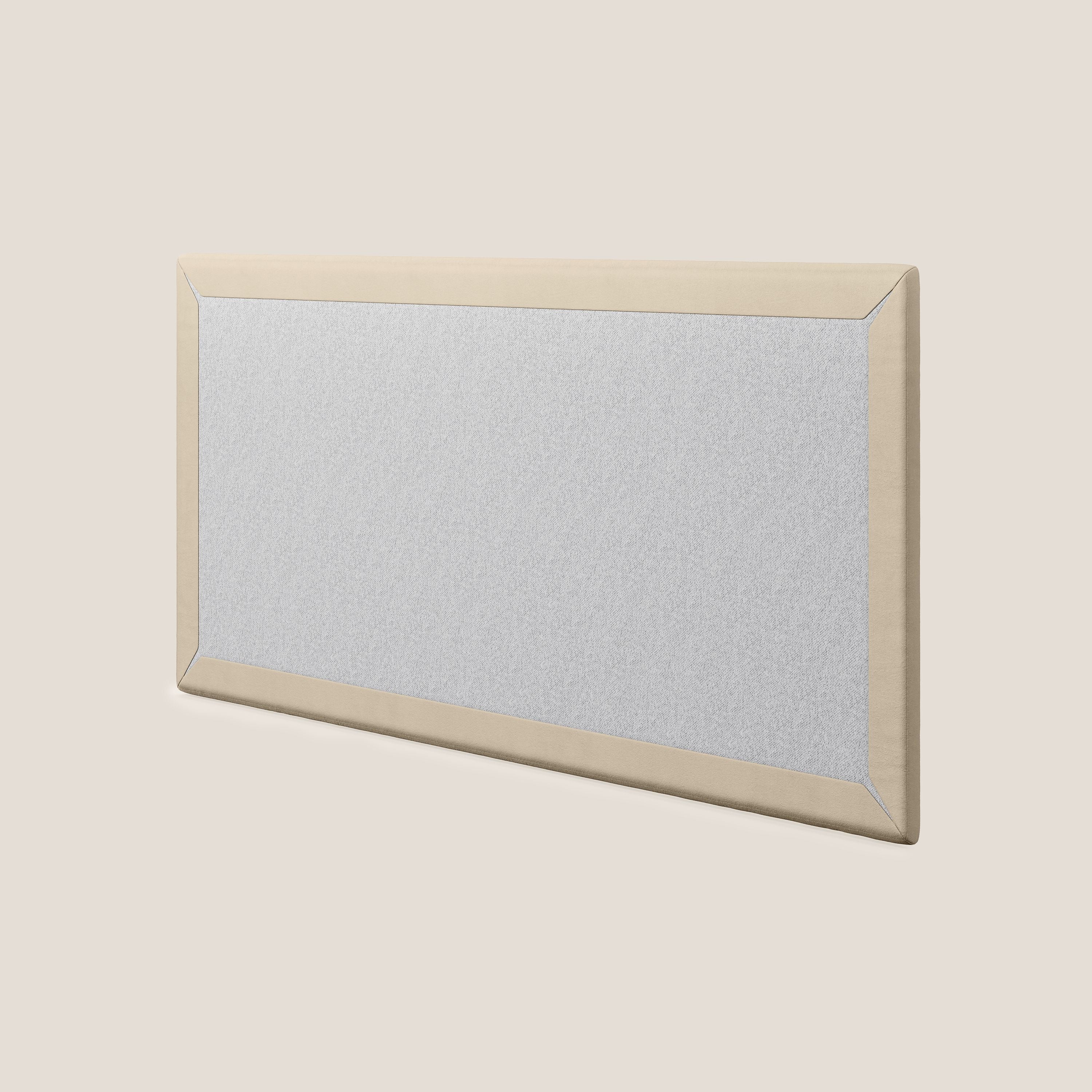 Testata pannello a muro piccola di varie dimensioni in microfibra smacchiabile T11 tortora - divani.store