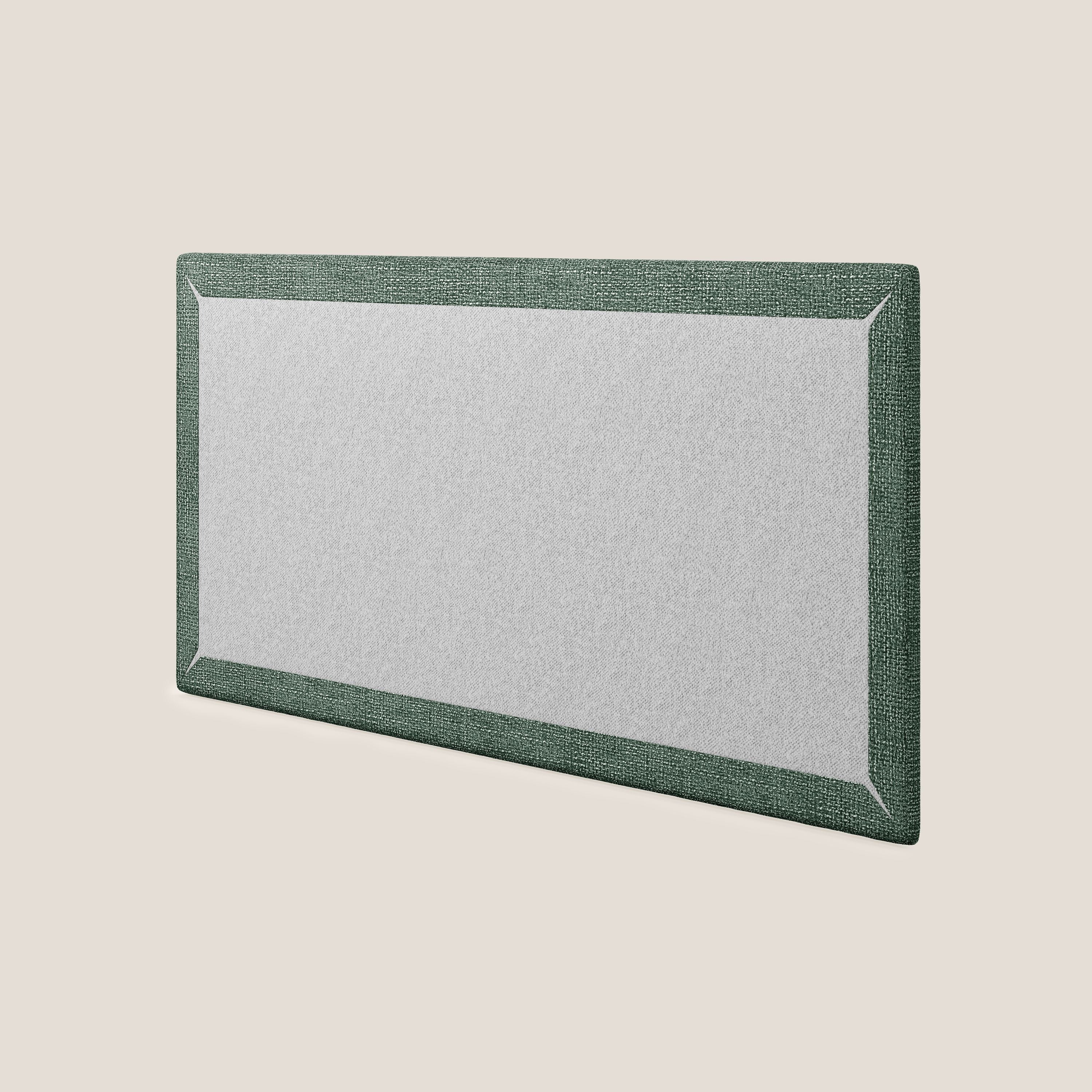 Testata pannello a muro media di varie dimensioni in morbido tessuto impermeabile T10 verde - divani.store