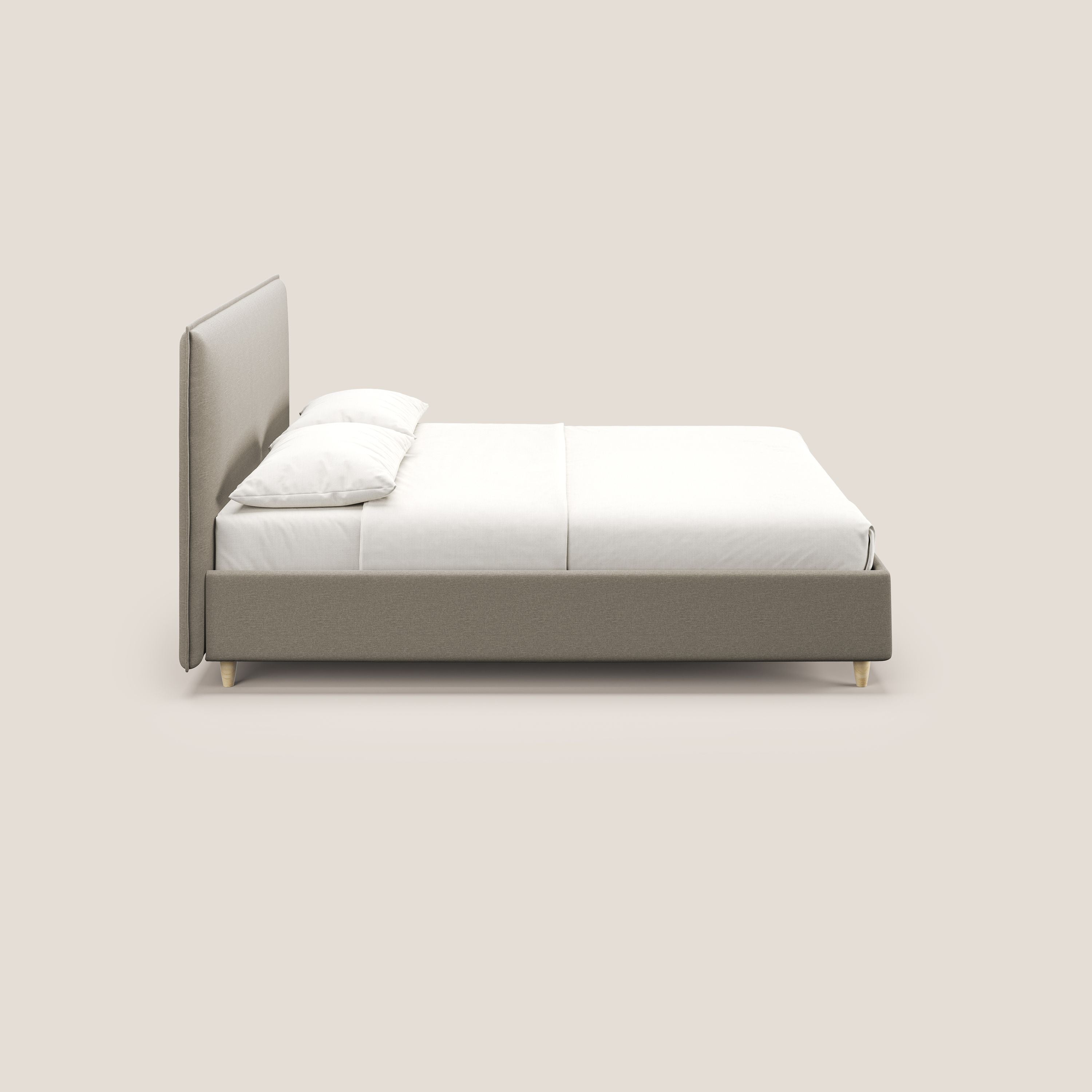 Costanza letto contenitore e sfoderabile in tessuto misto cotone impermeabile T13 panna - divani.store