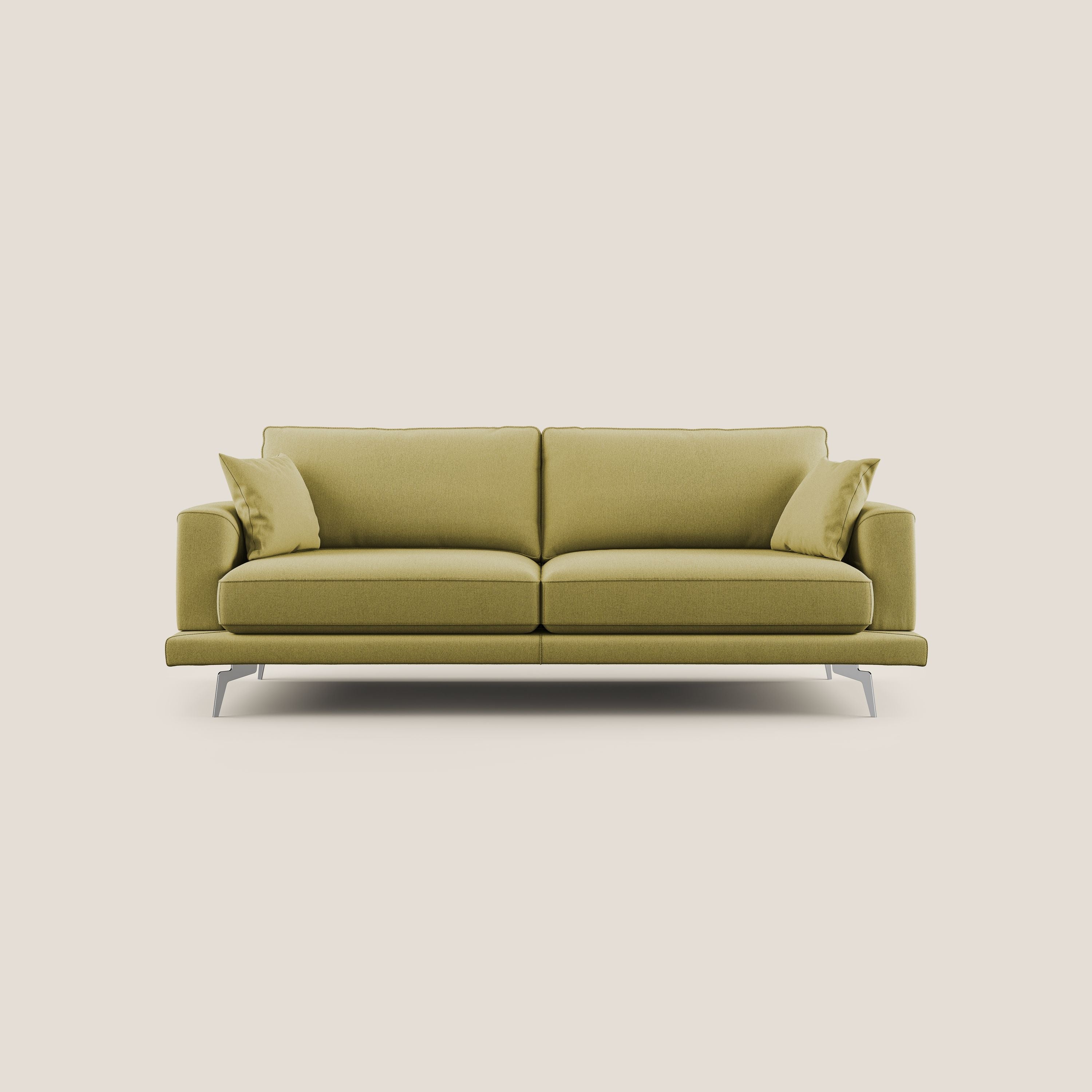 Dorian divano moderno in tessuto morbido antimacchia T05 giallo - divani.store