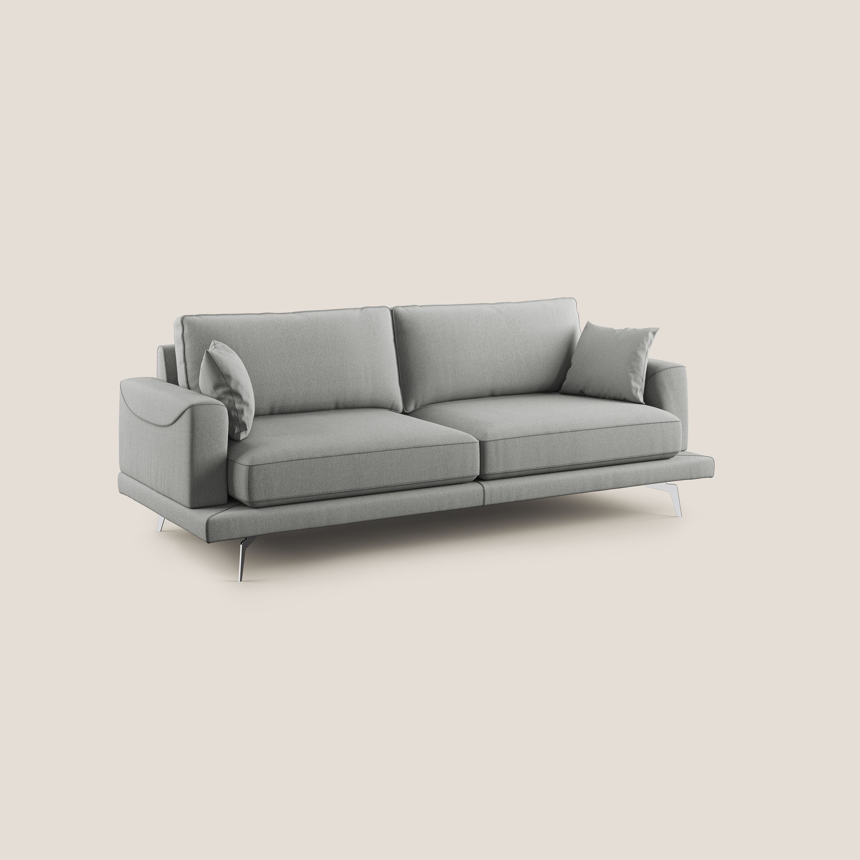 Dorian divano moderno in tessuto morbido antimacchia T05 grigio - divani.store