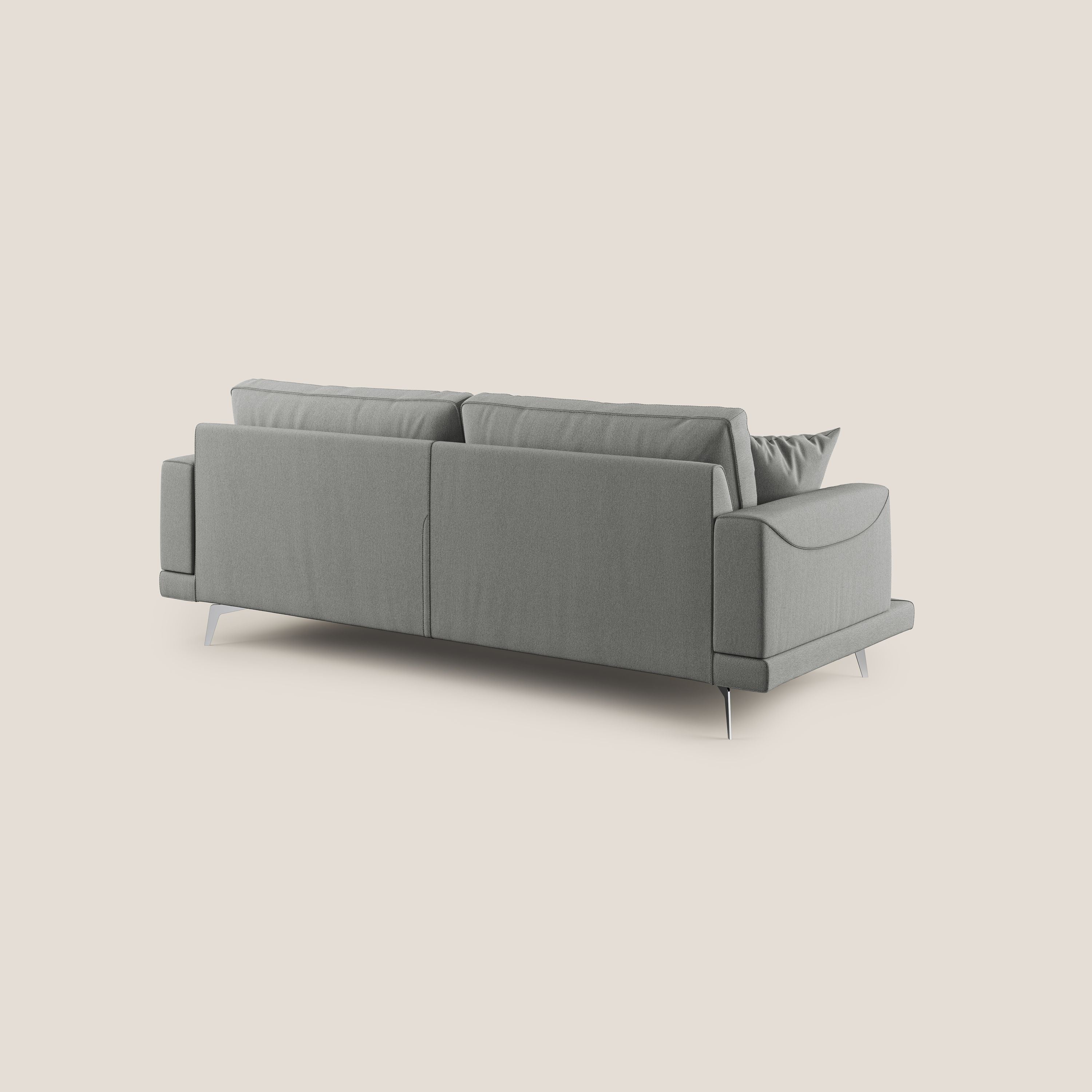 Dorian divano moderno in tessuto morbido antimacchia T05 grigio - divani.store