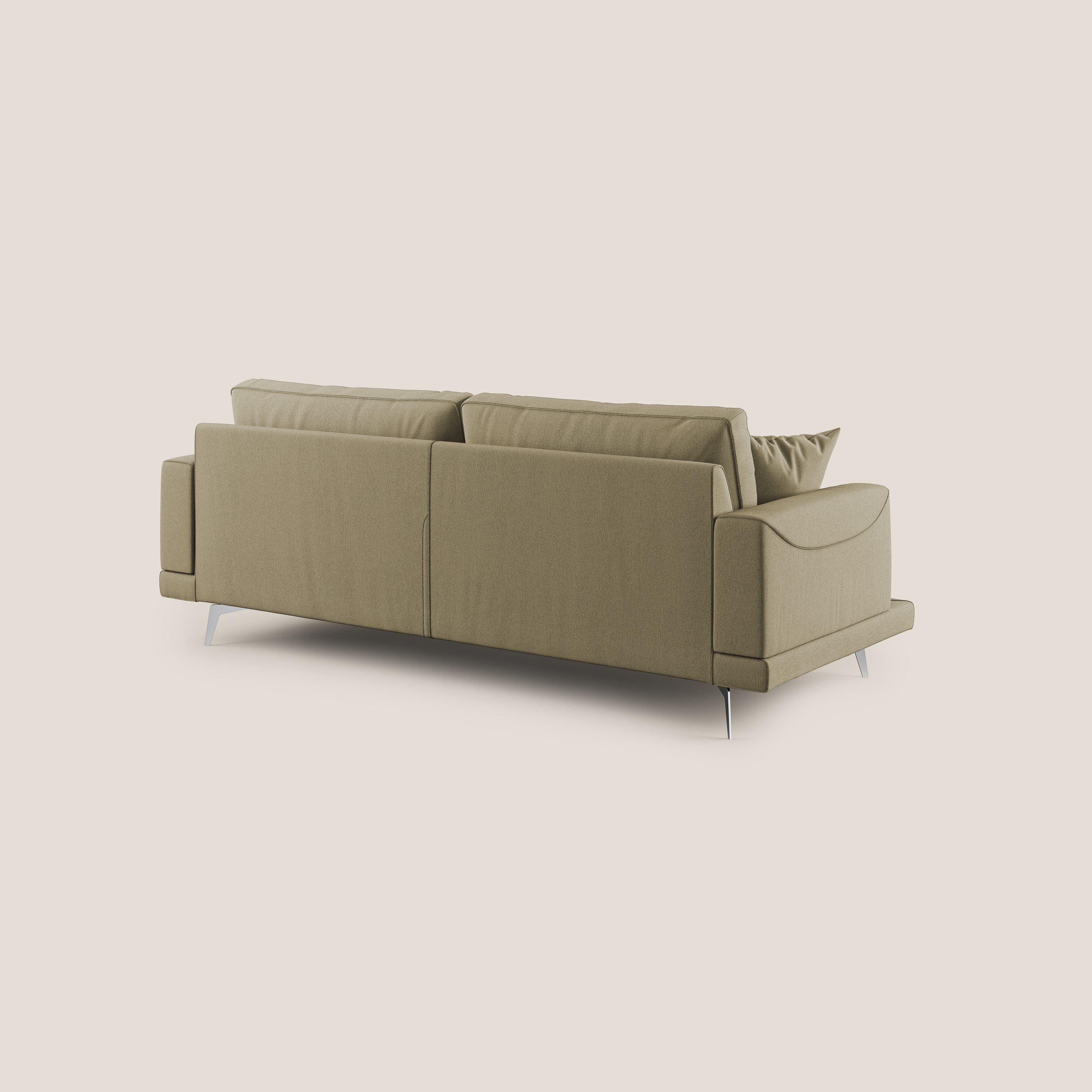 Dorian divano moderno in tessuto morbido antimacchia T05 cammello - divani.store