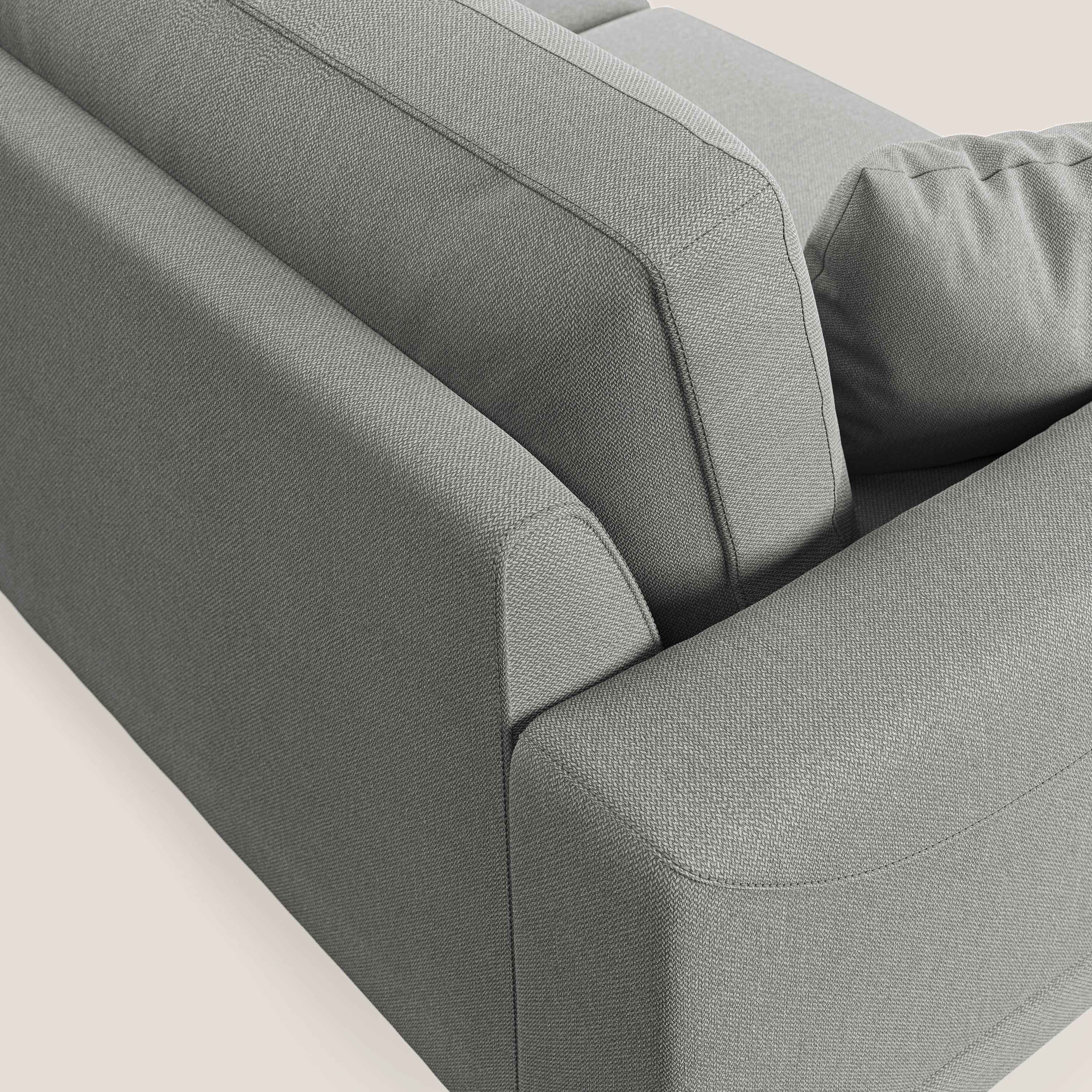 Dorian divano moderno in tessuto morbido antimacchia T05 grigio - divani.store