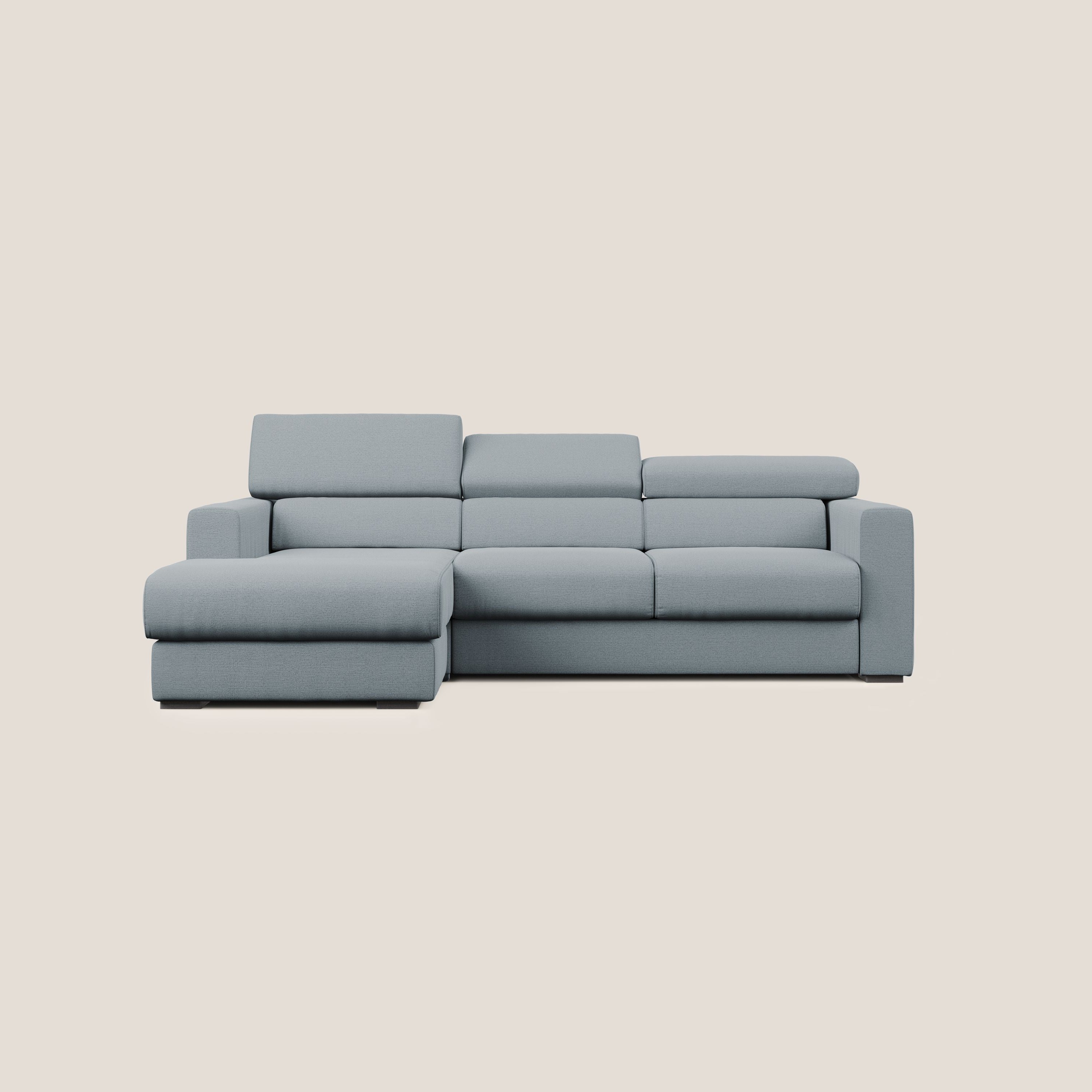 Dylan divano angolare con estraibile a cassettone in tessuto fiammato simil cotone impermeabile T19 carta da zucchero - divani.store