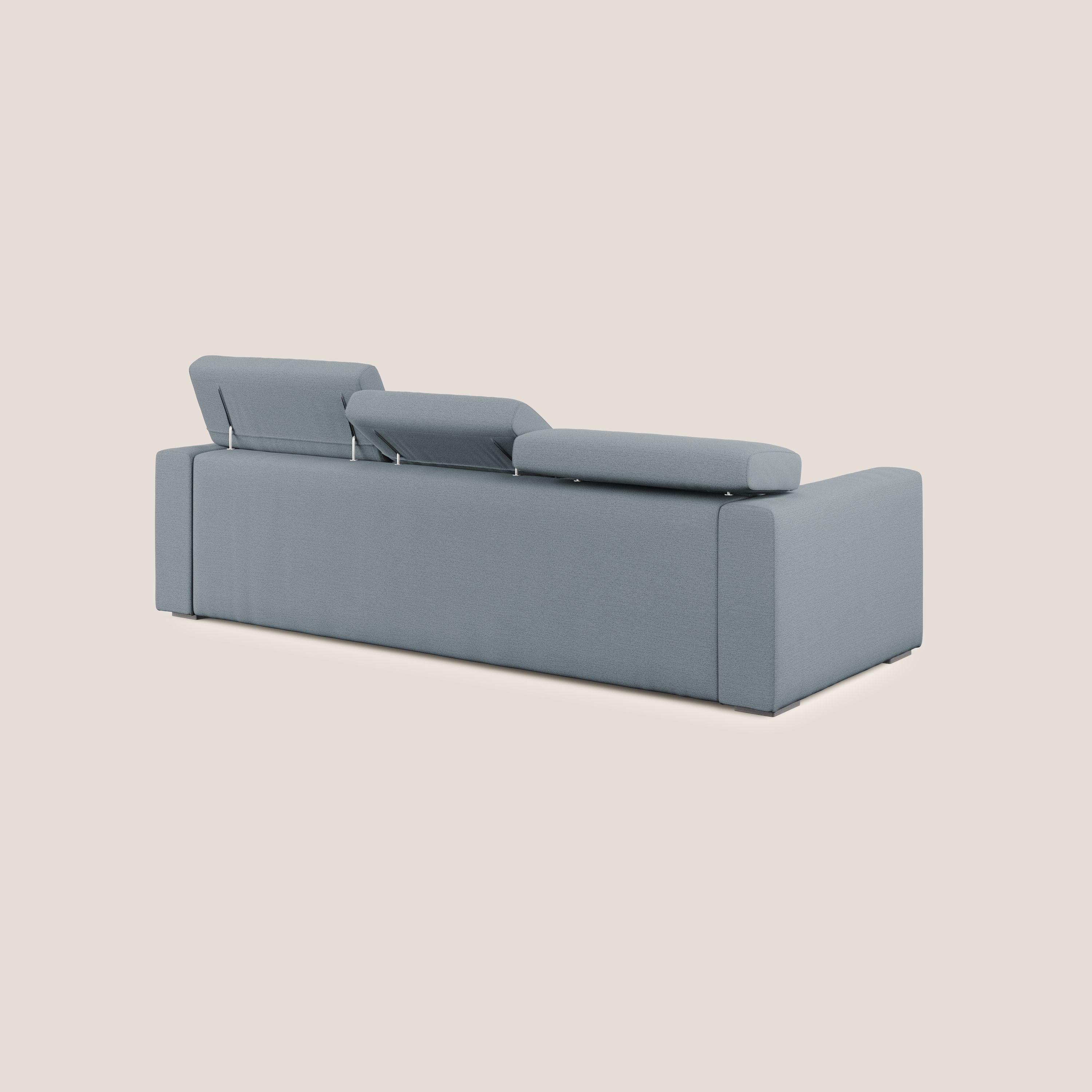 Dylan divano angolare con estraibile a cassettone in tessuto fiammato simil cotone impermeabile T19 carta da zucchero - divani.store