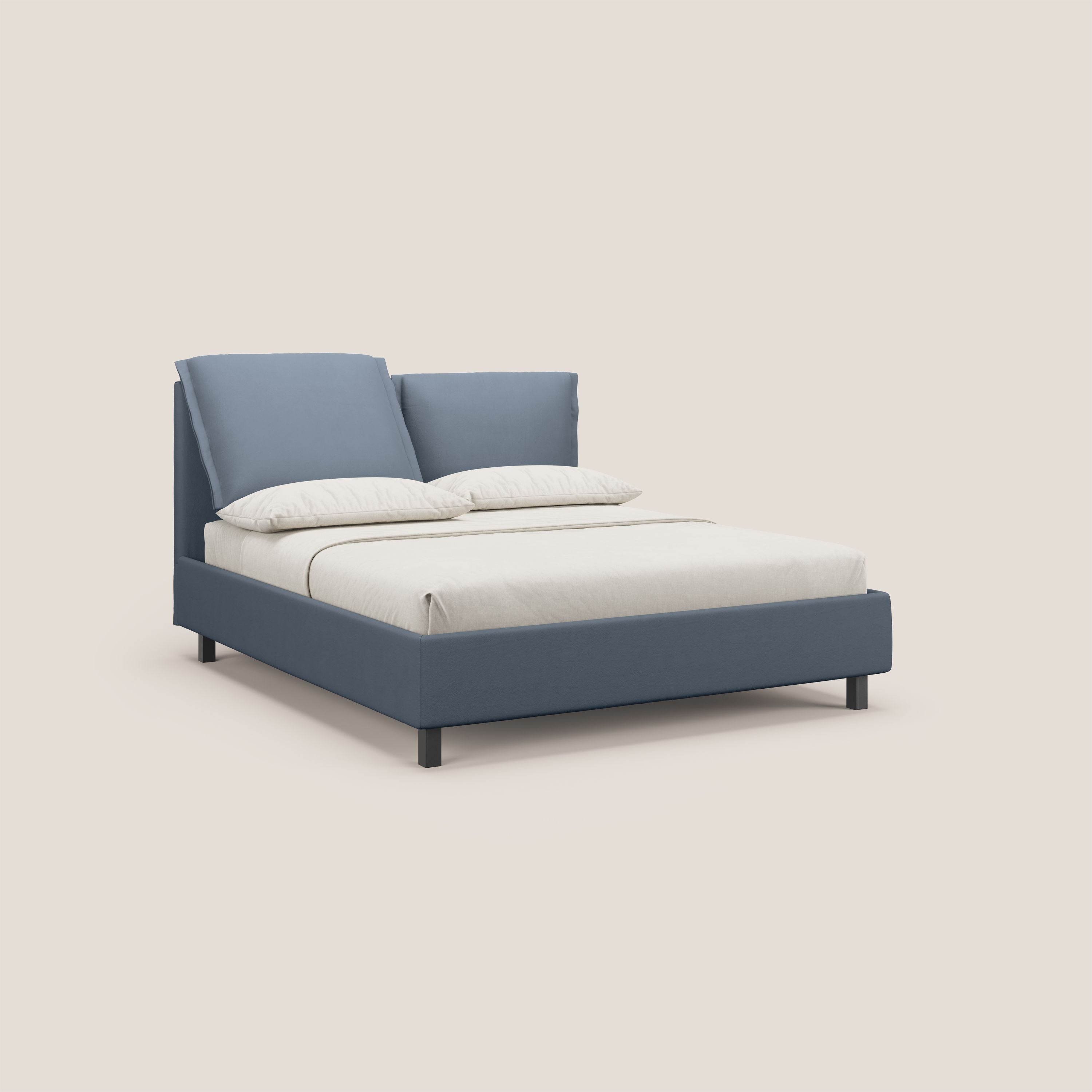 Emma letto contenitore con cuscini mobili in microfibra smacchiabile T11 carta da zucchero - divani.store