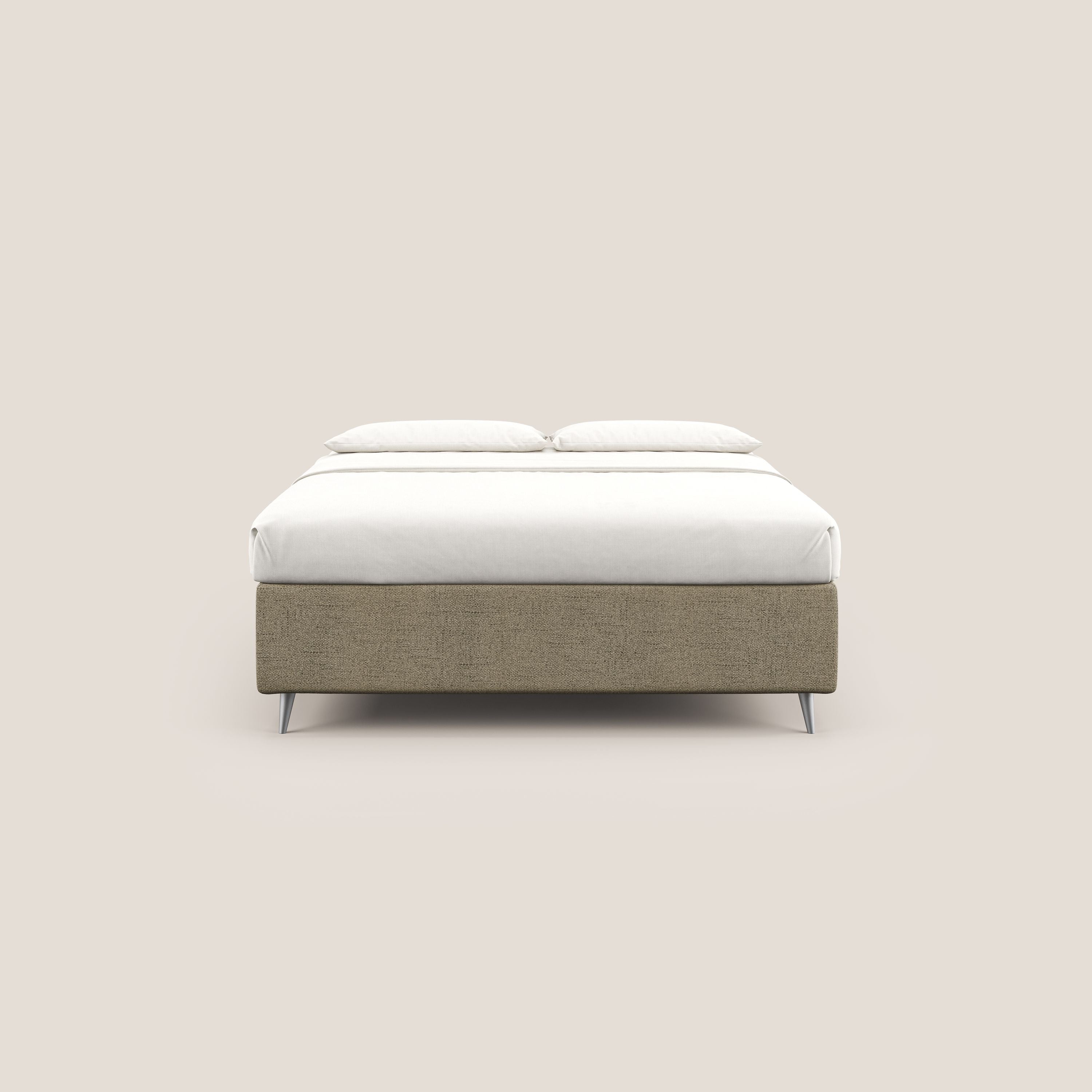 Febe sommier compatto con grande capienza del contenitore in tessuto impermeabile T03 marrone - divani.store