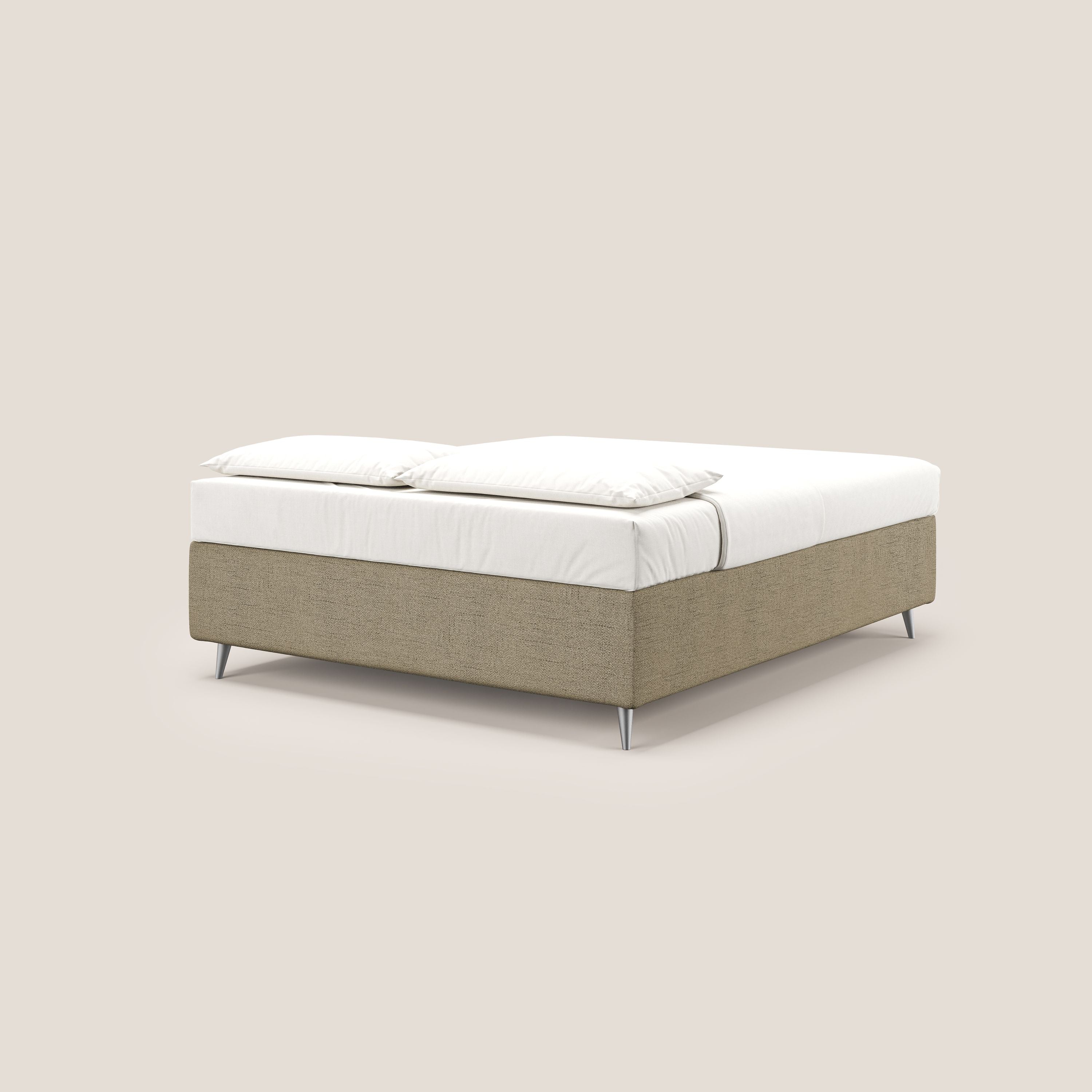 Febe sommier compatto con grande capienza del contenitore in tessuto impermeabile T03 marrone - divani.store