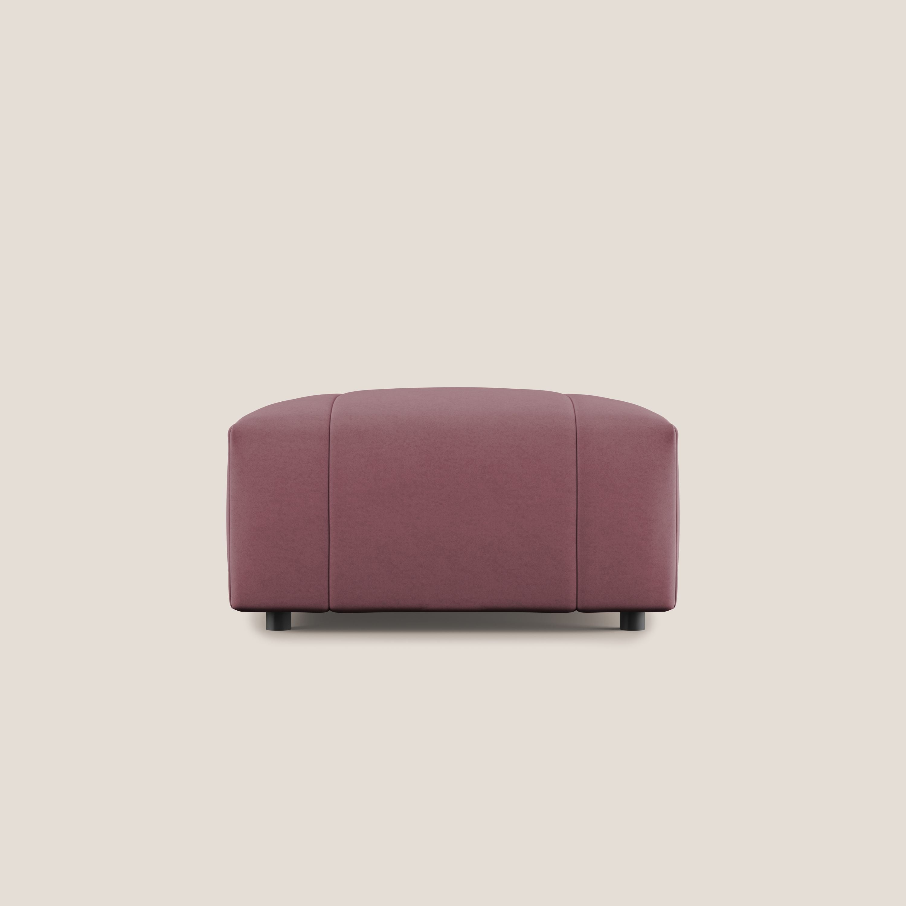Giotto pouf in morbida microfibra effetto velluto impermeabile idrorepellente T09 salmone - divani.store