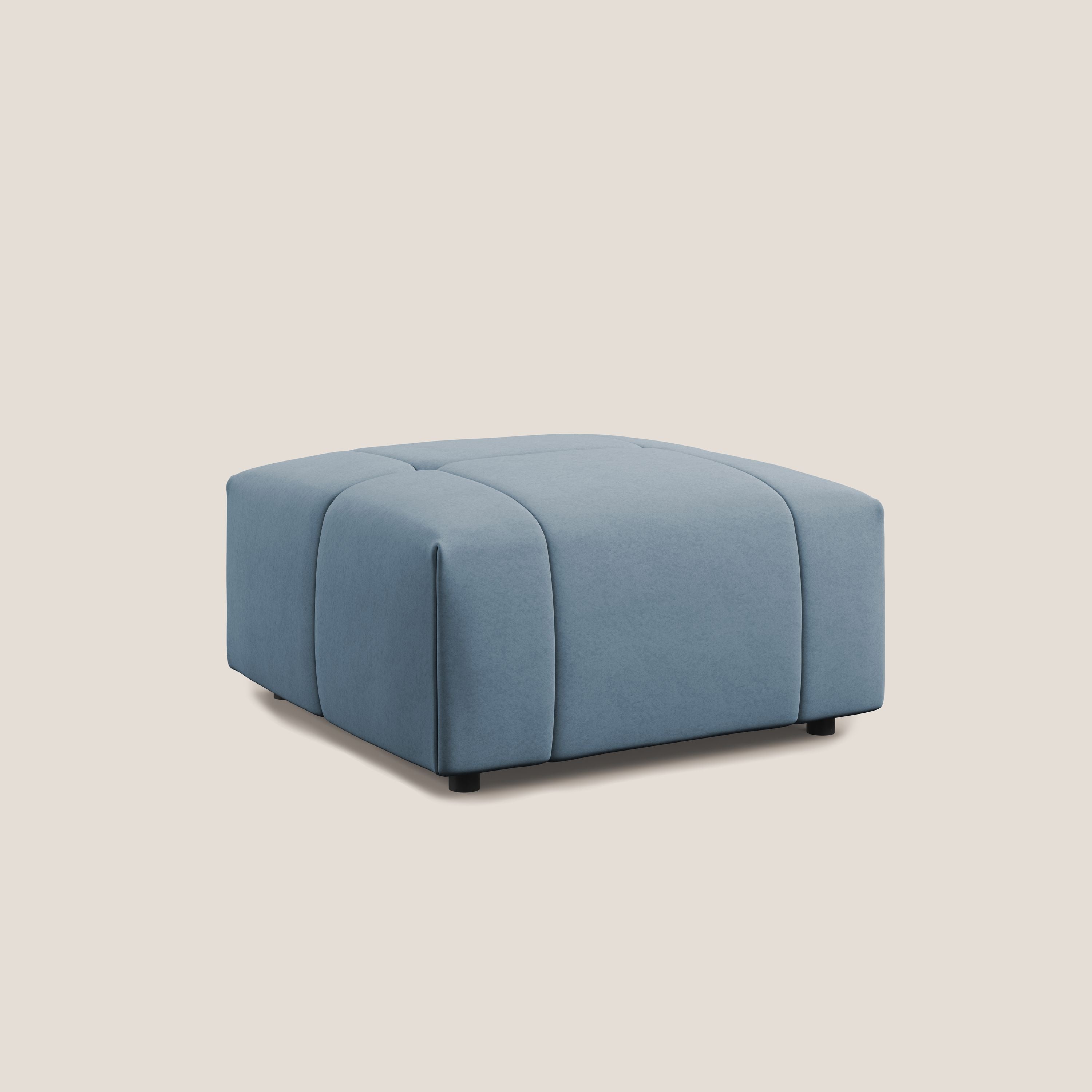 Giotto pouf in morbida microfibra effetto velluto impermeabile idrorepellente T09 carta da zucchero - divani.store