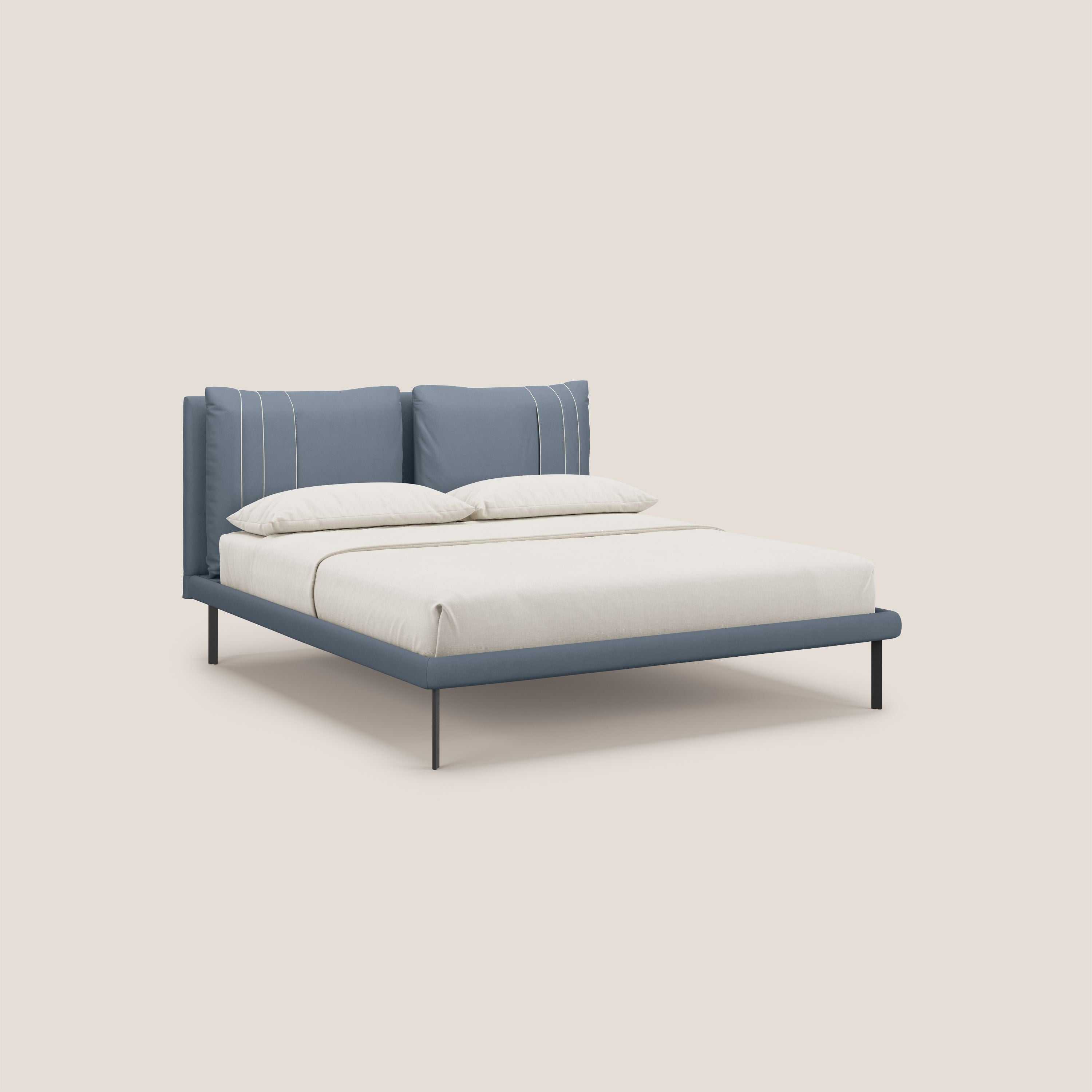 Giselle letto moderno con cuscini testata regolabili con tasche in microfibra impermeabile T11 carta da zucchero - divani.store