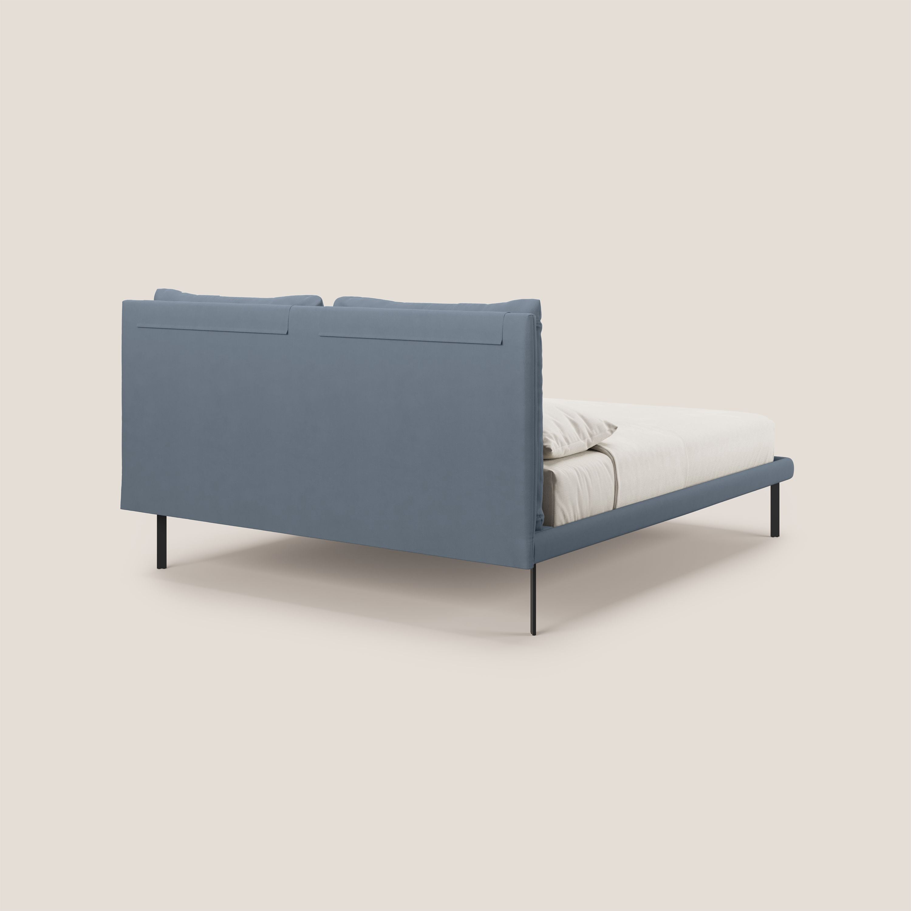 Giselle letto moderno con cuscini testata regolabili con tasche in microfibra impermeabile T11 carta da zucchero - divani.store