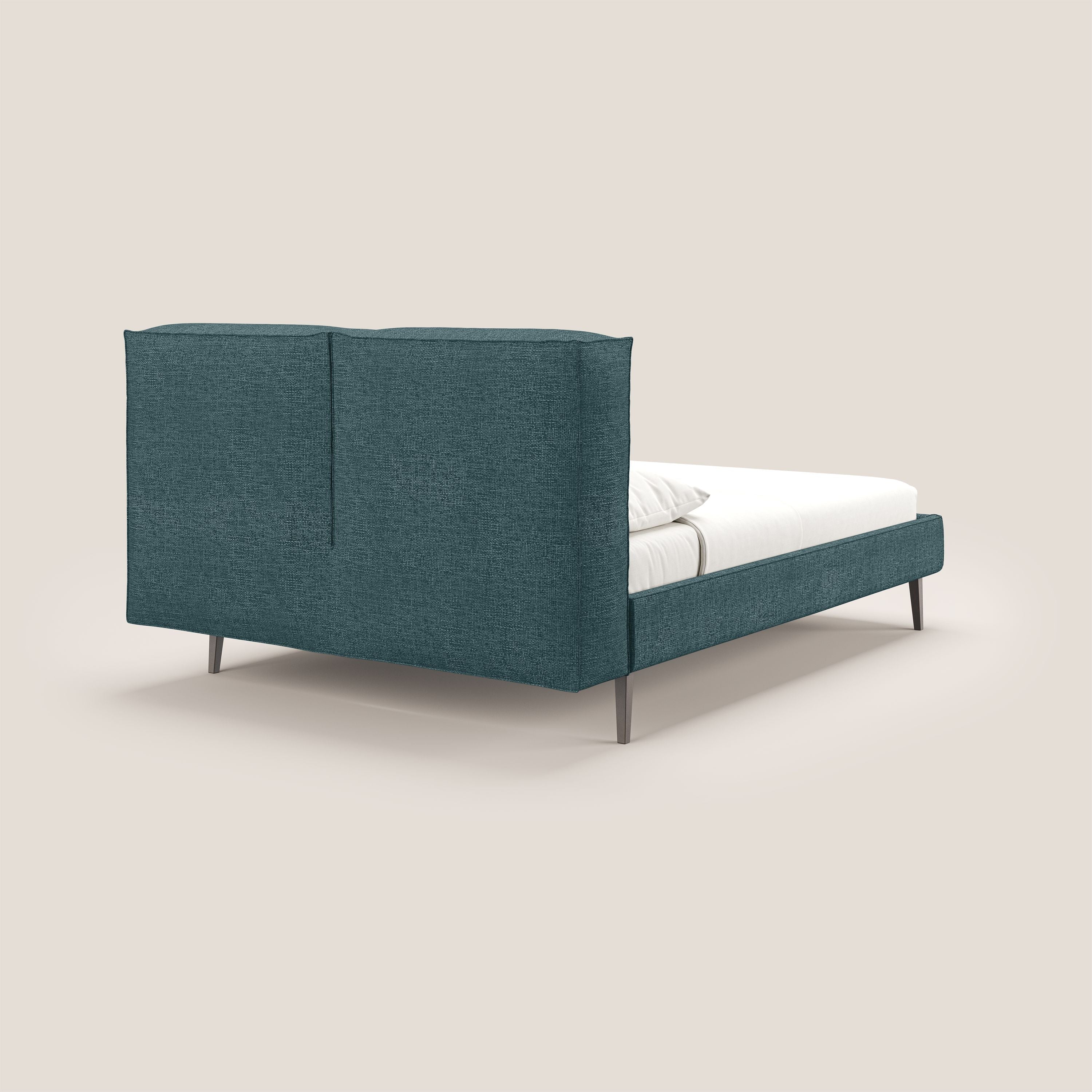 Isotta letto imbottito completamente sfoderabile in morbido tessuti impermeabile T10 petrolio - divani.store