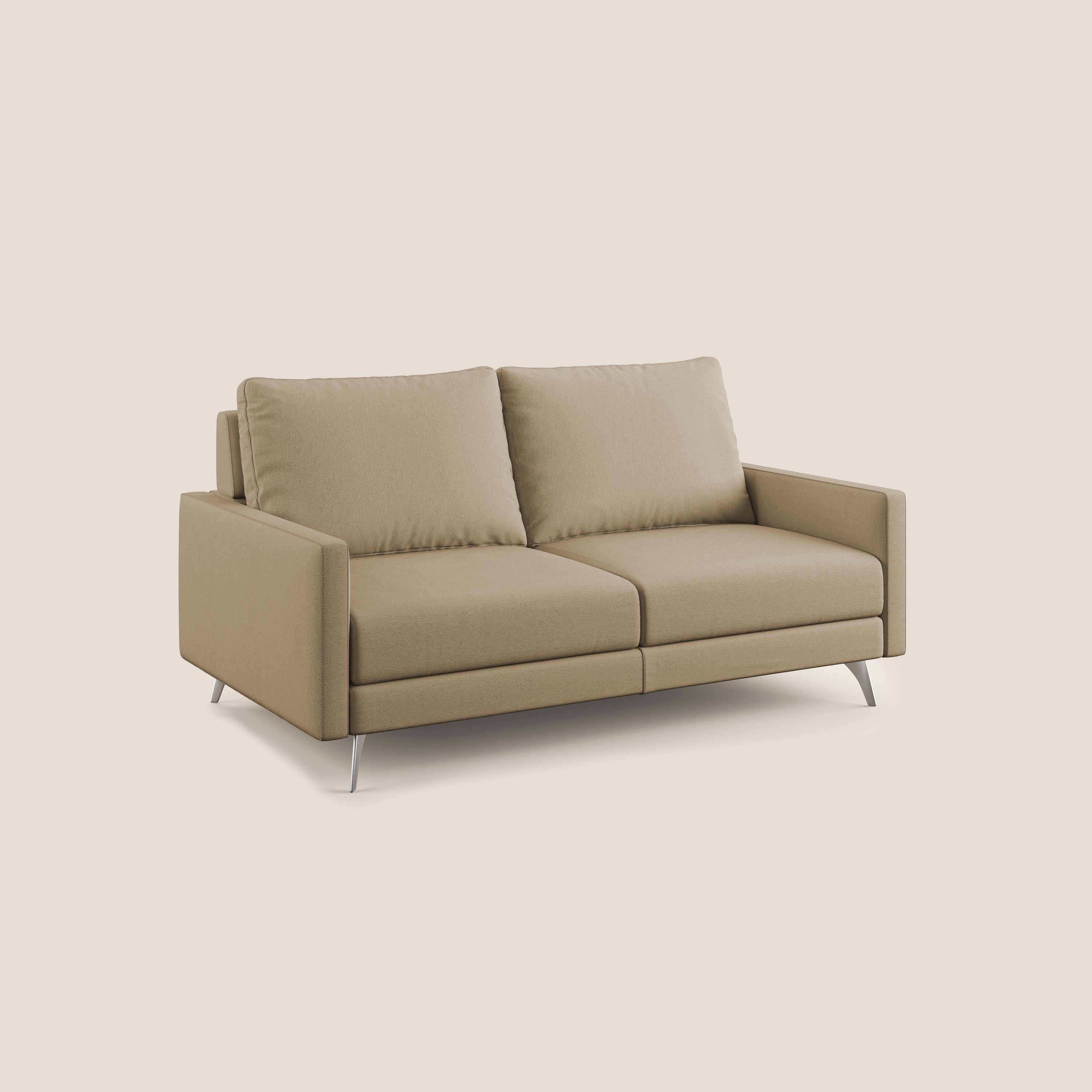Klimt divano con sedute allungabili e schienali in piuma d'oca in tessuto smacchiabile T05 beige - divani.store