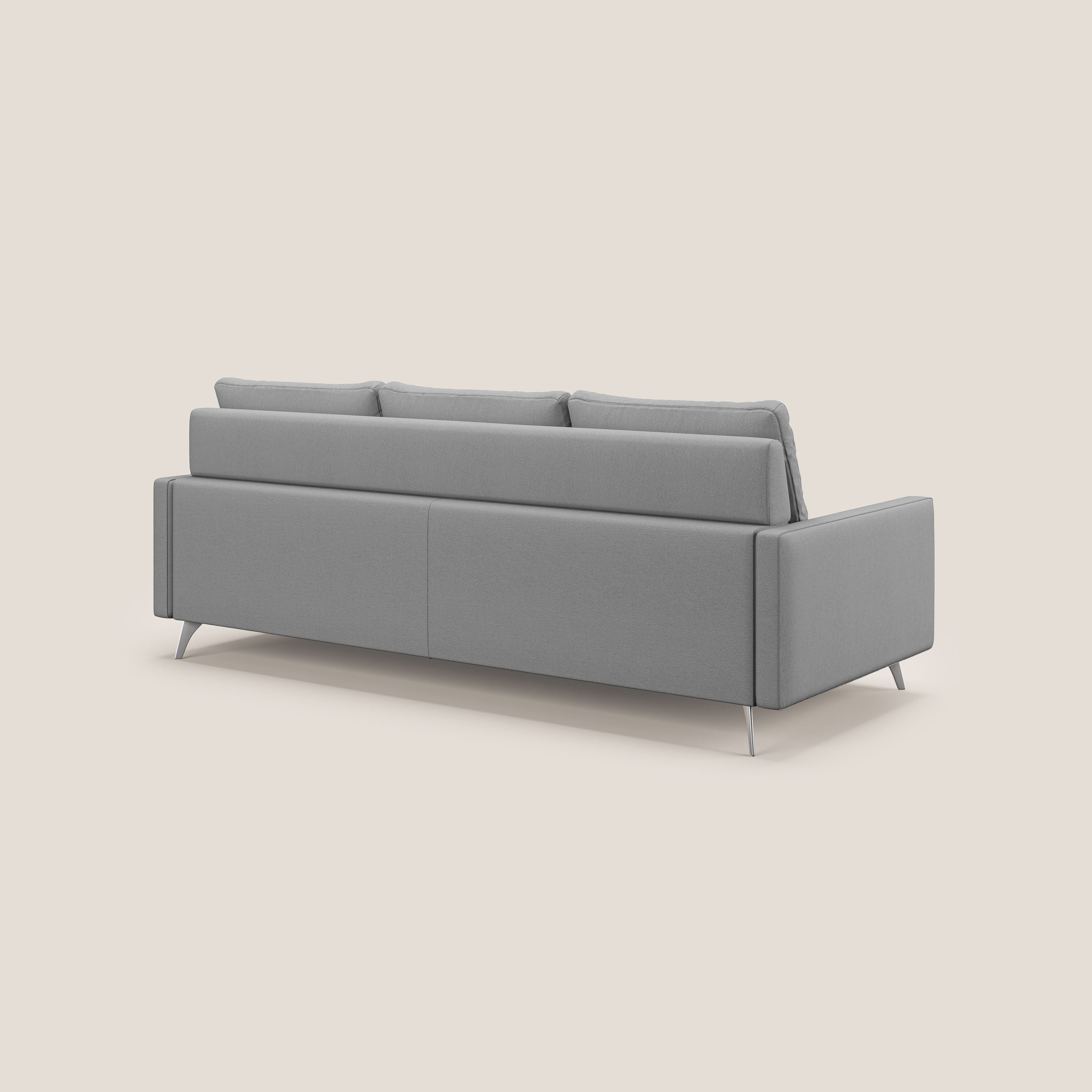 Klimt Divano angolare con sedute scorrevoli in tessuto morbido smacchiabile T05 grigio - divani.store
