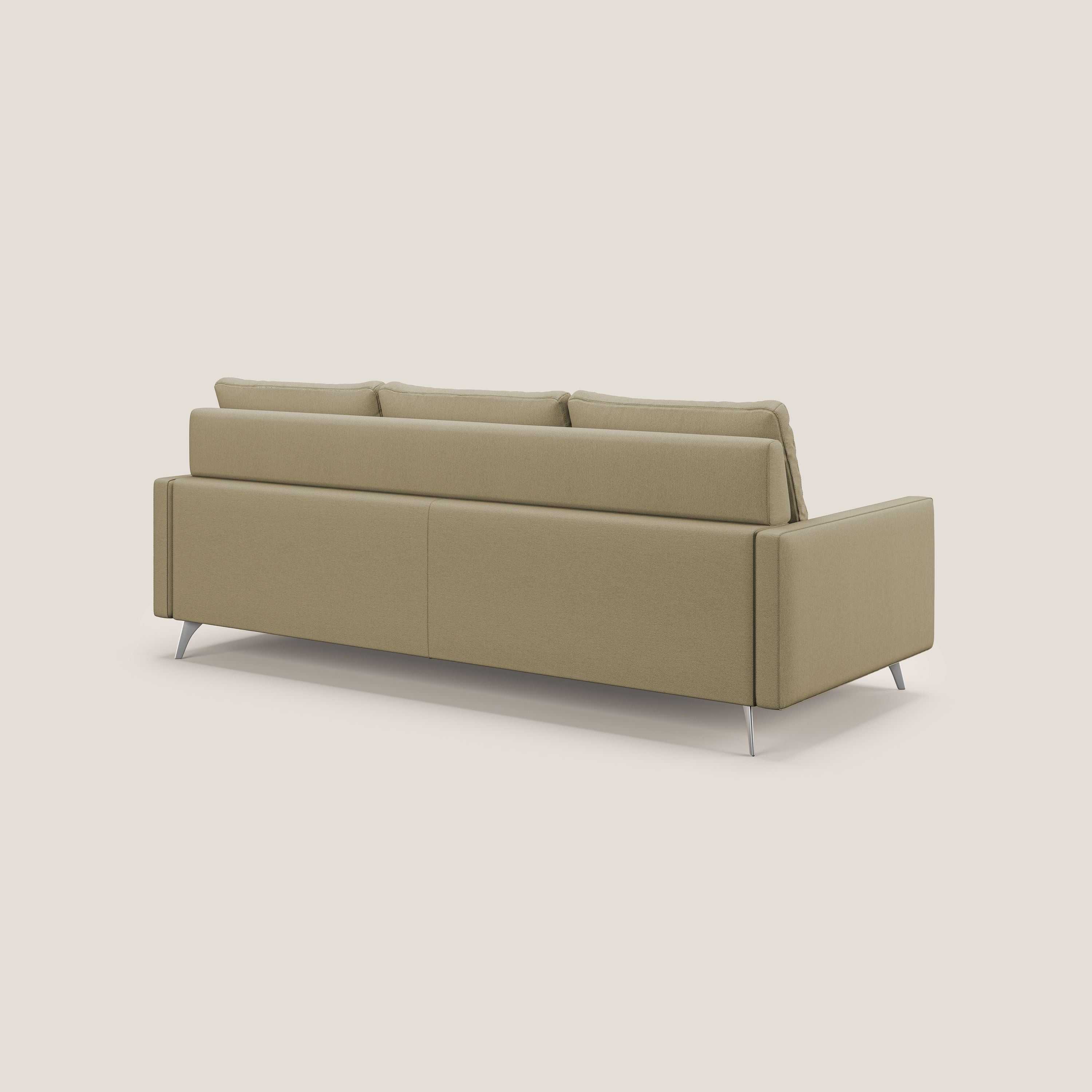 Klimt Divano angolare con sedute scorrevoli in tessuto morbido smacchiabile T05 cammello - divani.store