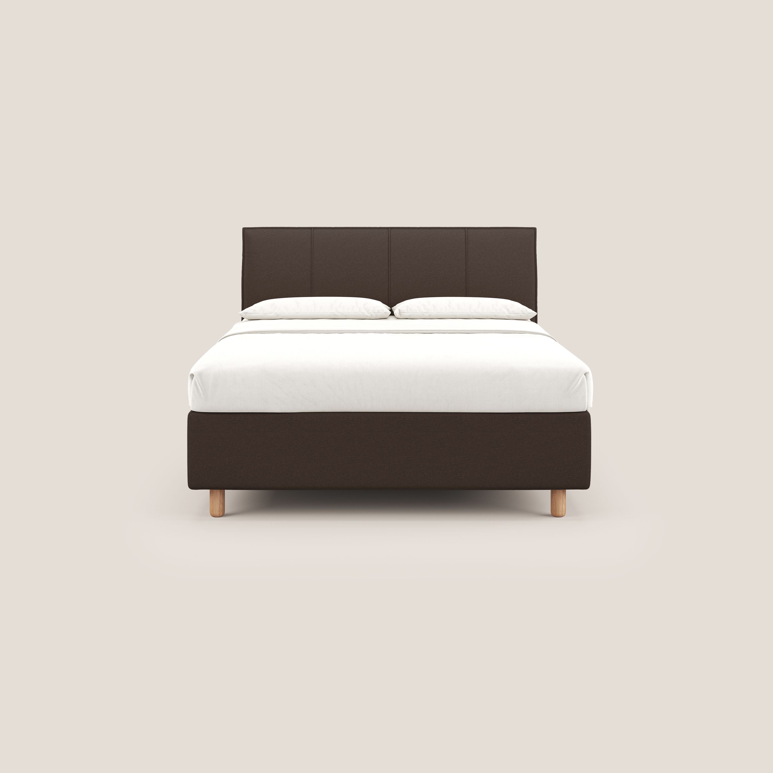 Lothar letto contenitore maxi dalle dimensioni contenute in tessuto impermeabile T13 marrone - divani.store