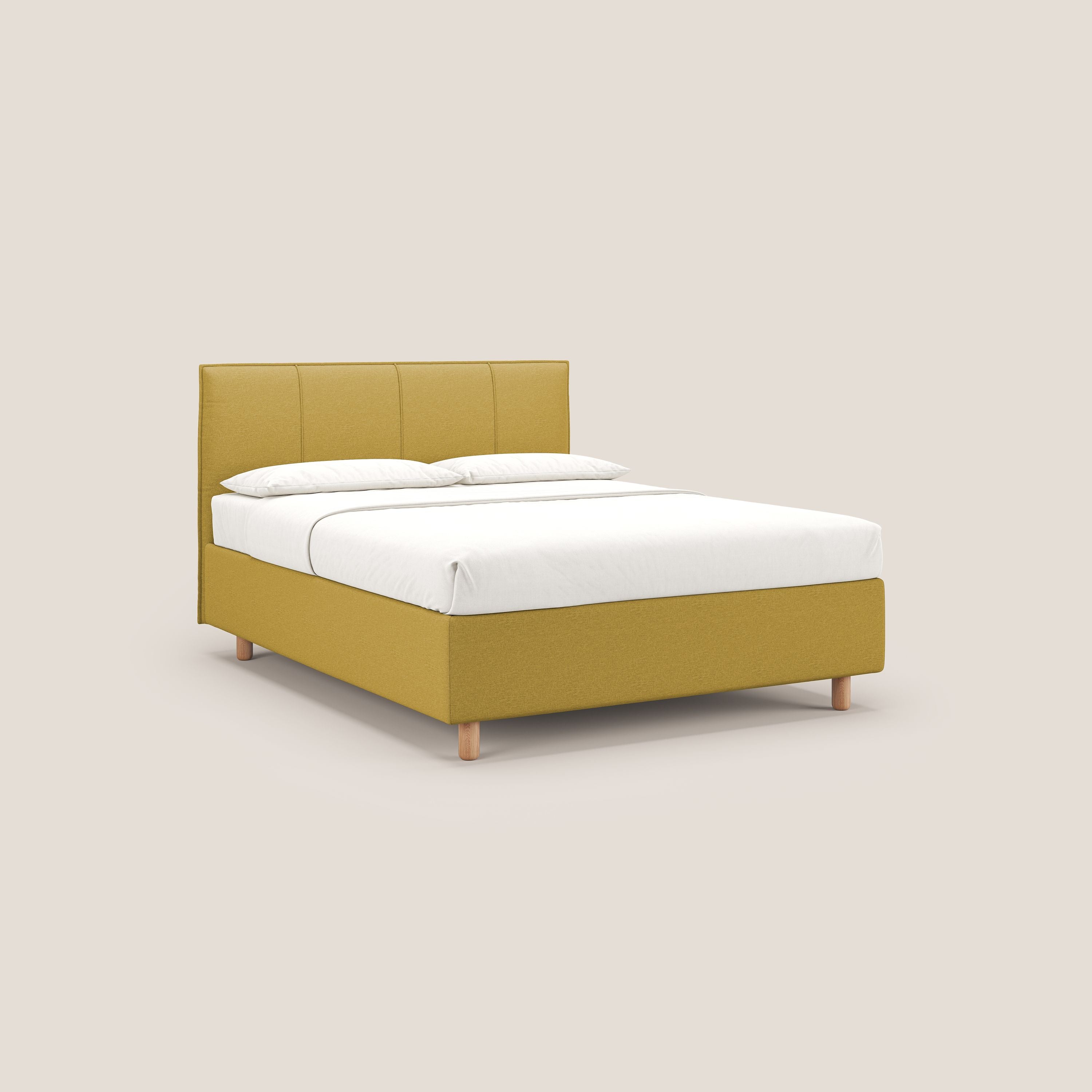 Lothar letto contenitore maxi dalle dimensioni contenute in tessuto impermeabile T13 giallo - divani.store