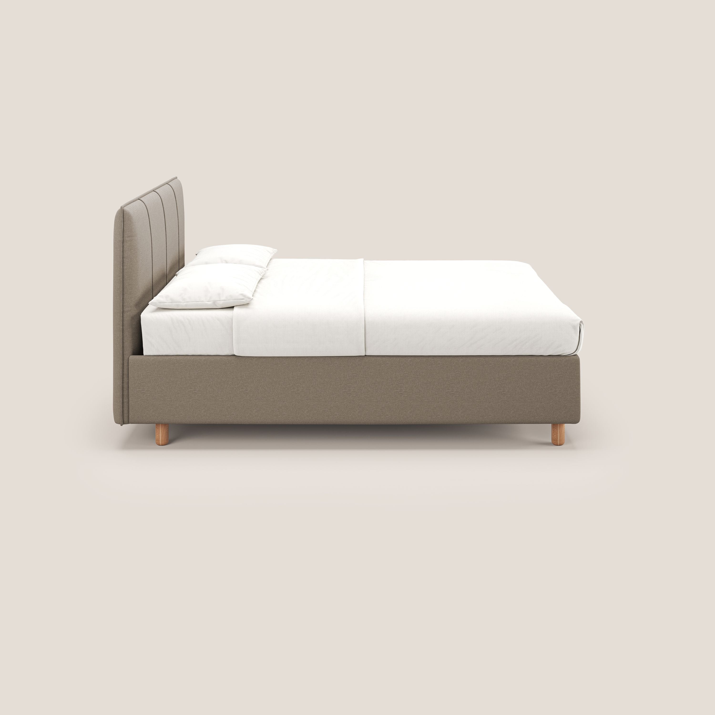 Lothar letto contenitore maxi dalle dimensioni contenute in tessuto impermeabile T13 beige - divani.store