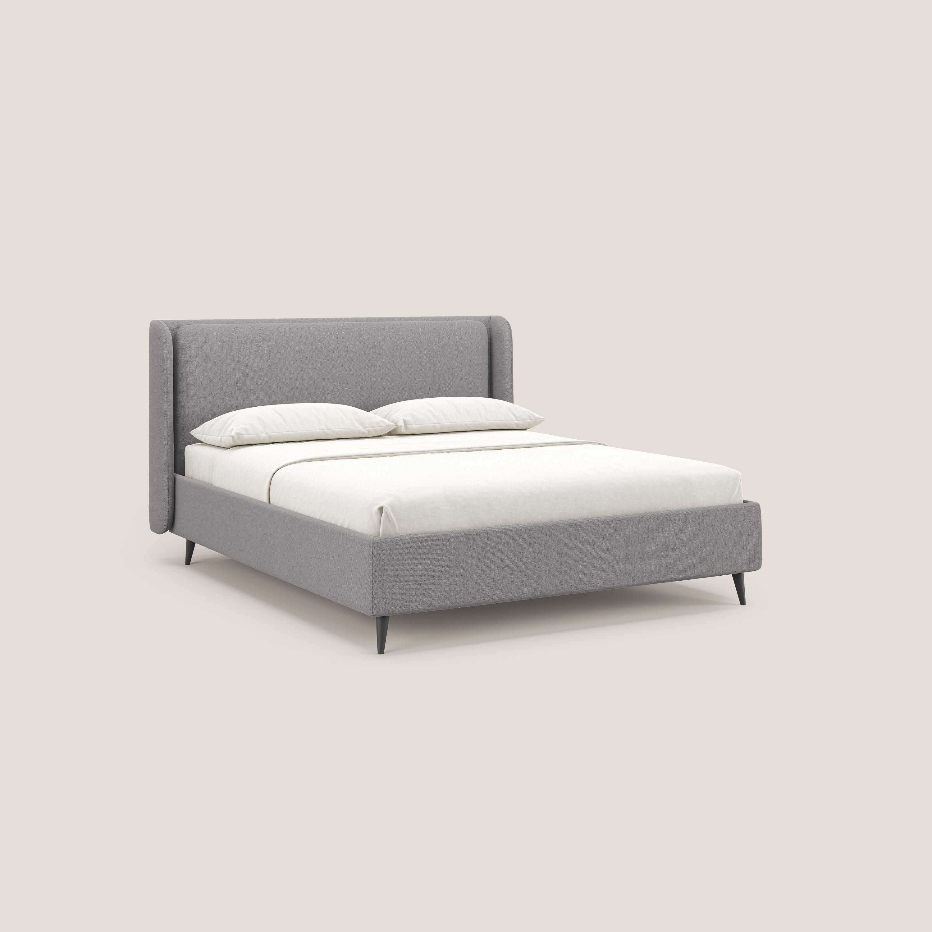 Nadine letto contenitore di design e comfort Italiano in tessuto impermeabile T19 grigio - divani.store