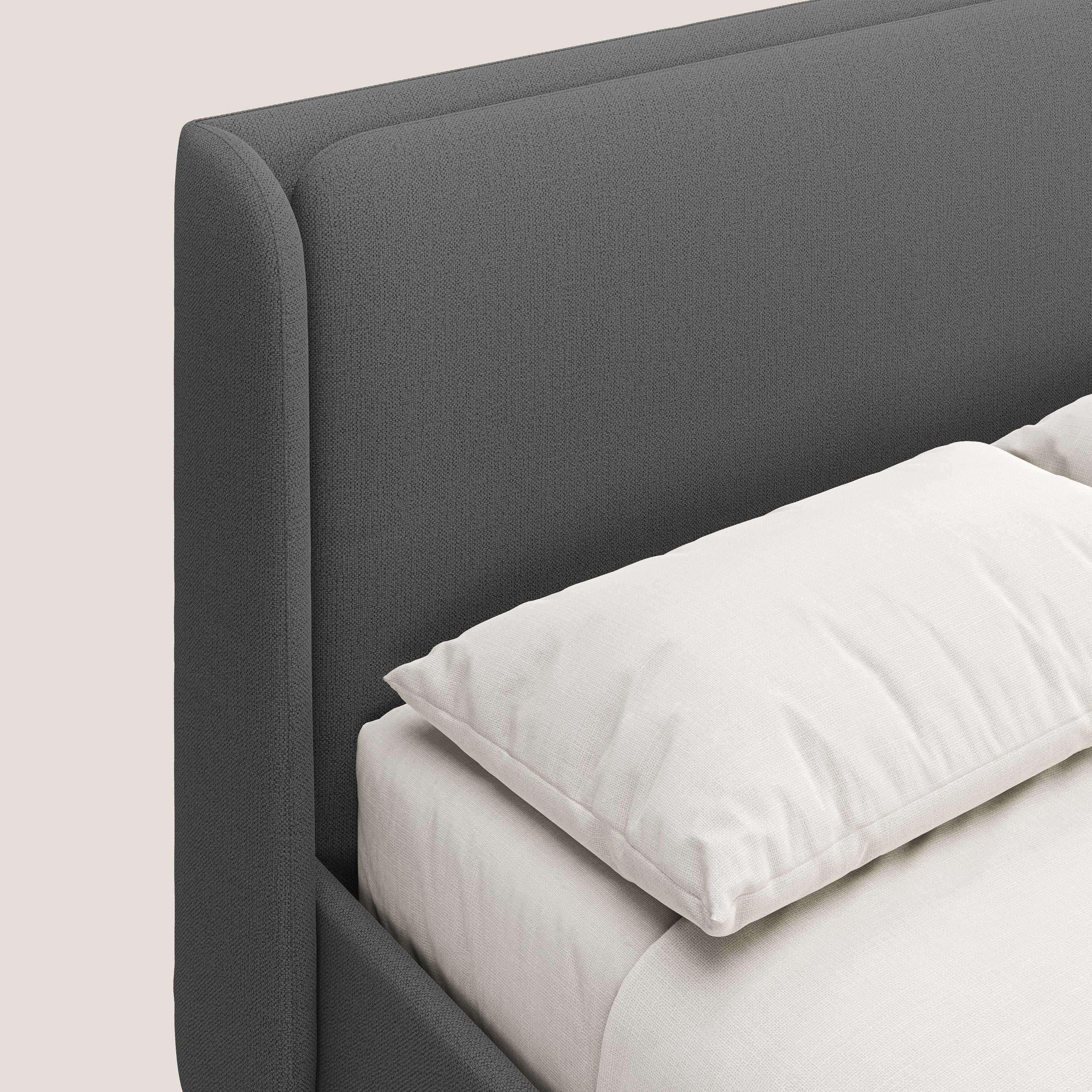 Nadine letto contenitore di design e comfort Italiano in tessuto impermeabile T19 antracite - divani.store