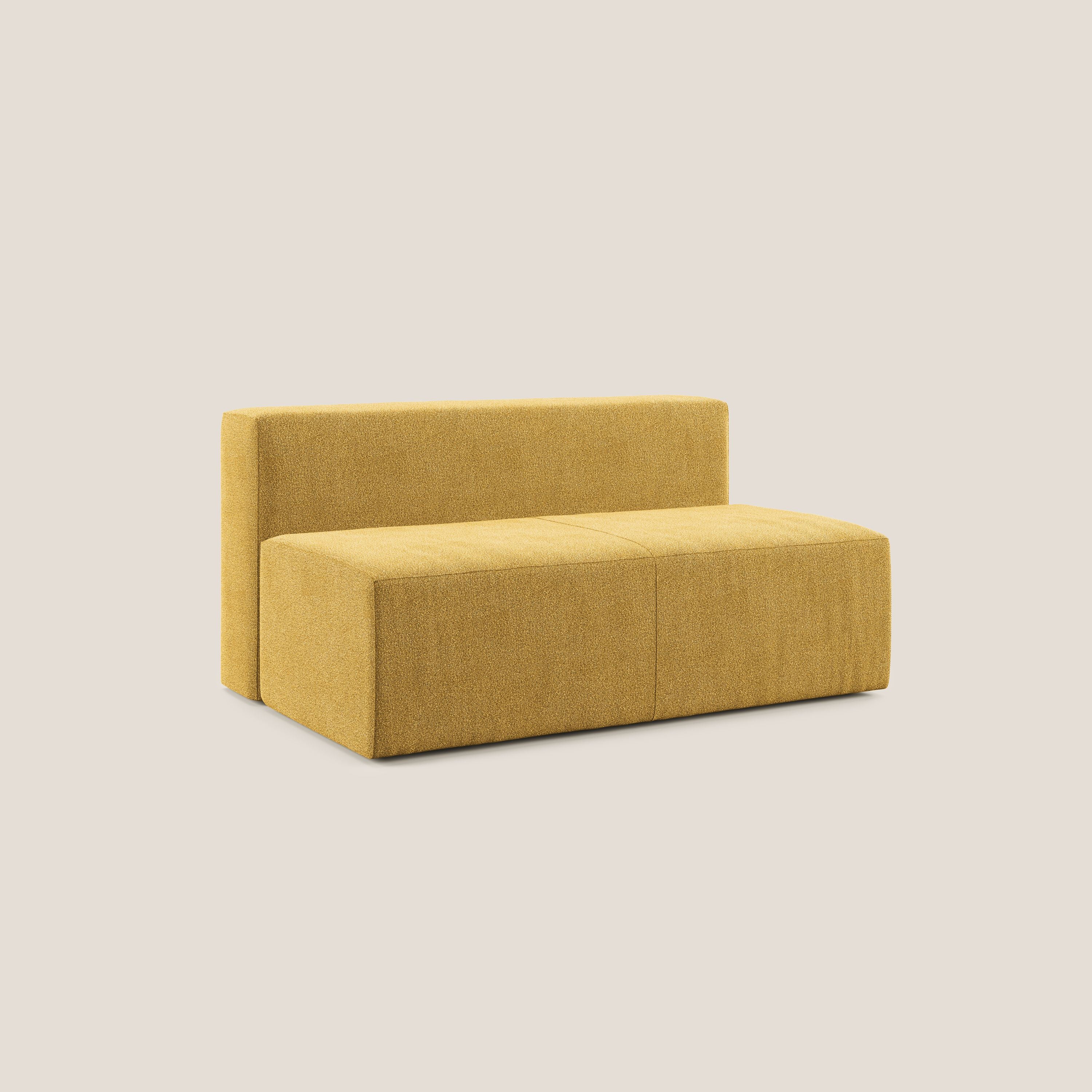 Nettuno modulo centrale maxi in morbido tessuto bouclè T07 giallo - divani.store