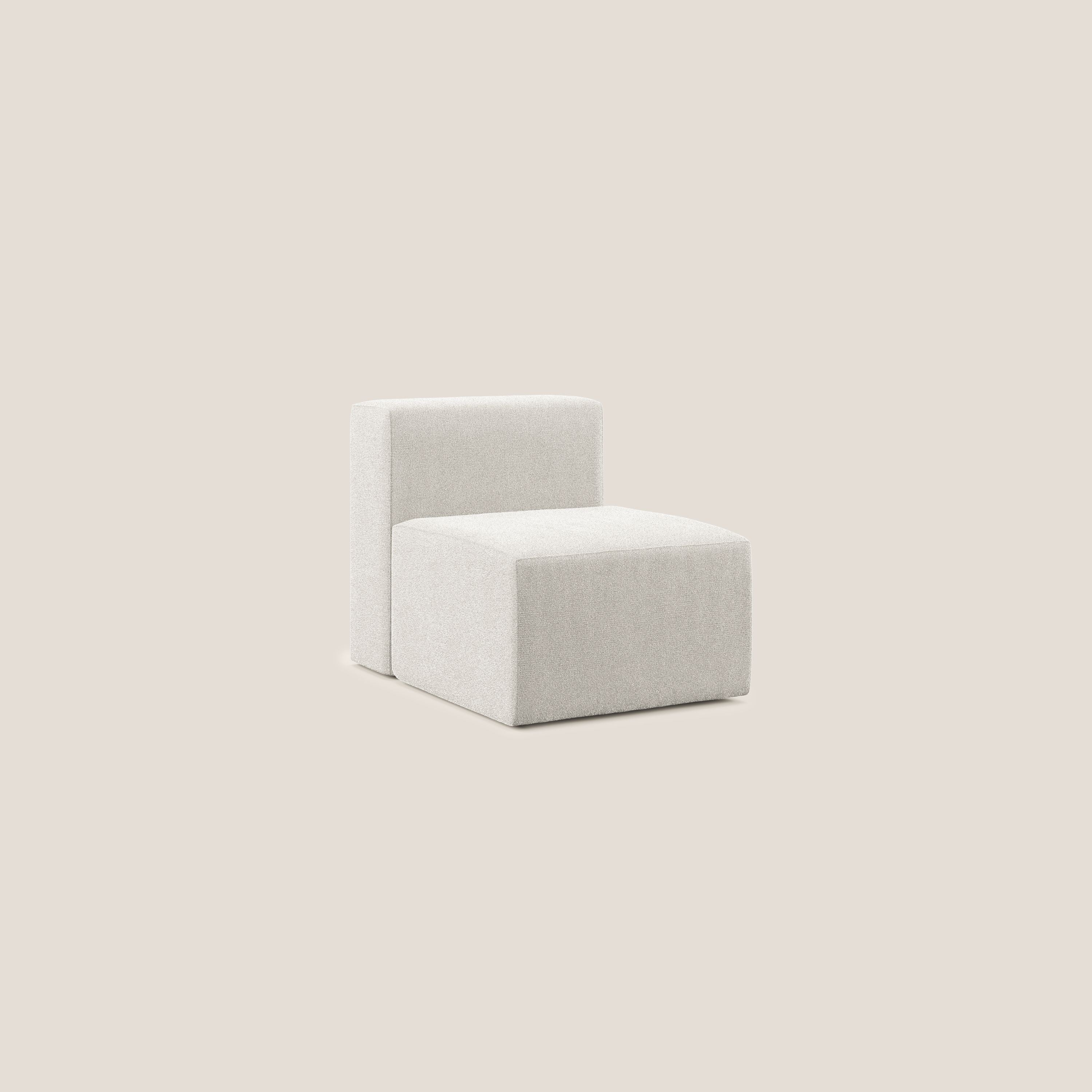 Nettuno modulo poltrona centrale in morbido tessuto bouclè T07 bianco - divani.store