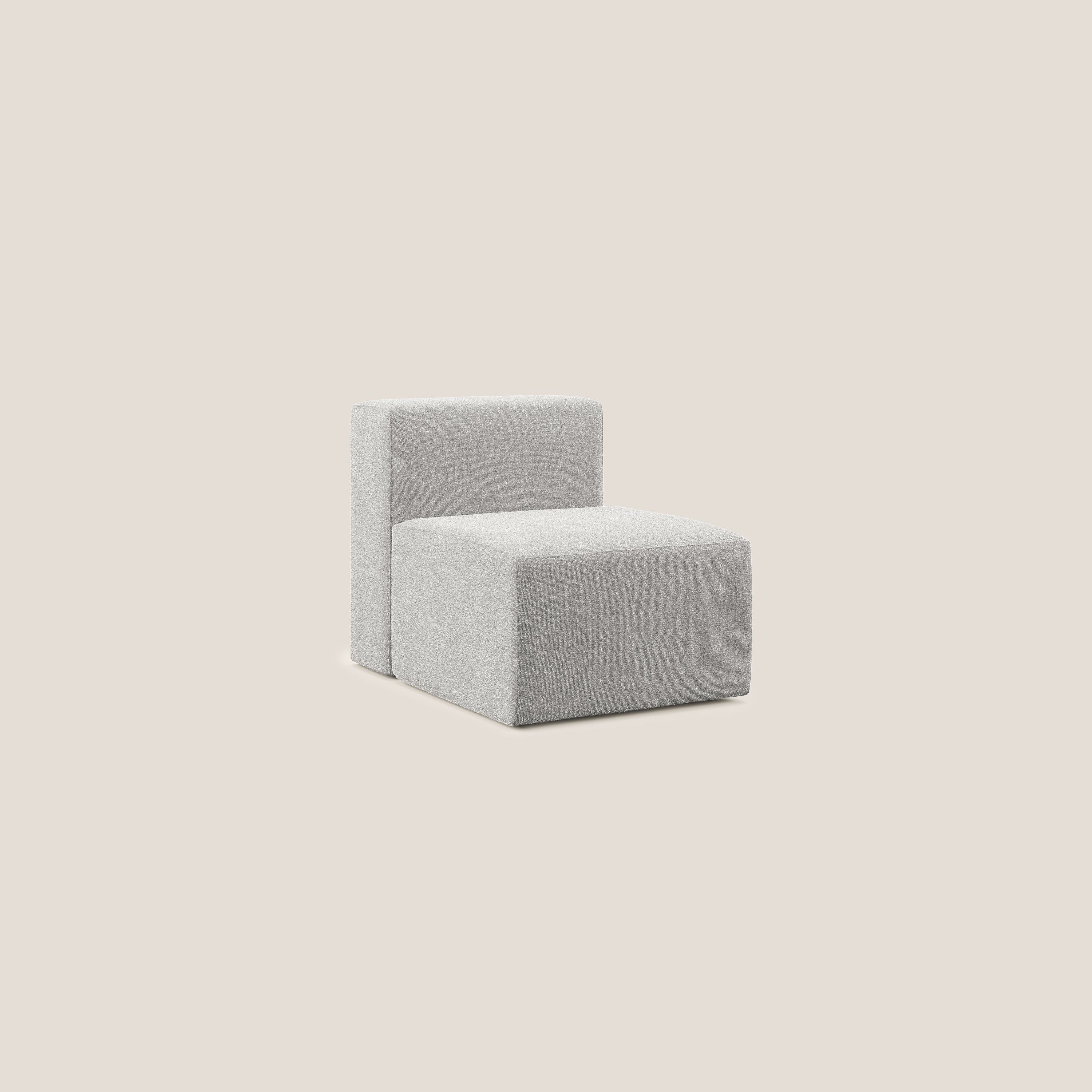 Shop online Nettuno modulo poltrona centrale in morbido tessuto bouclè T07 grigio - divani.store