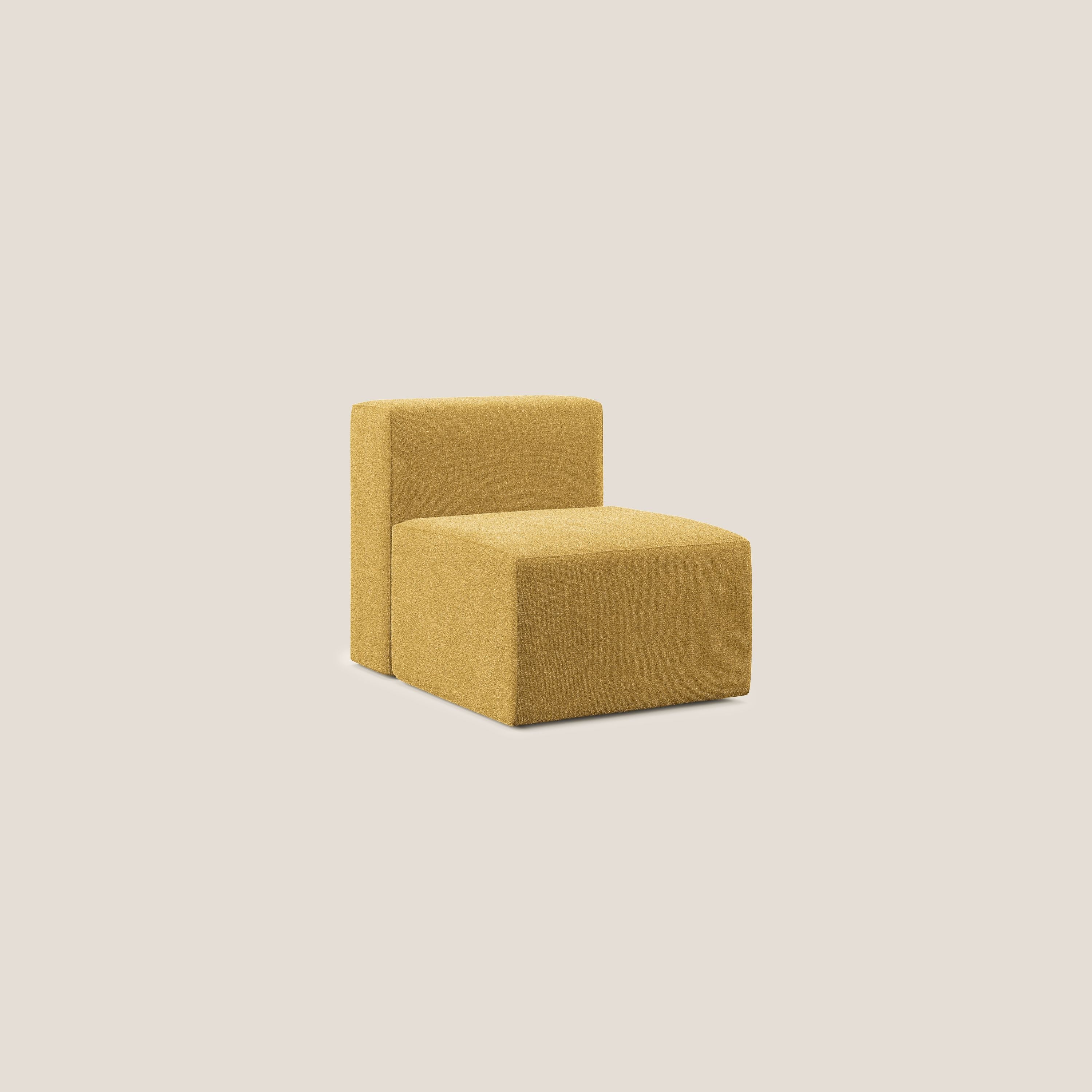 Nettuno modulo poltrona centrale in morbido tessuto bouclè T07 giallo - divani.store