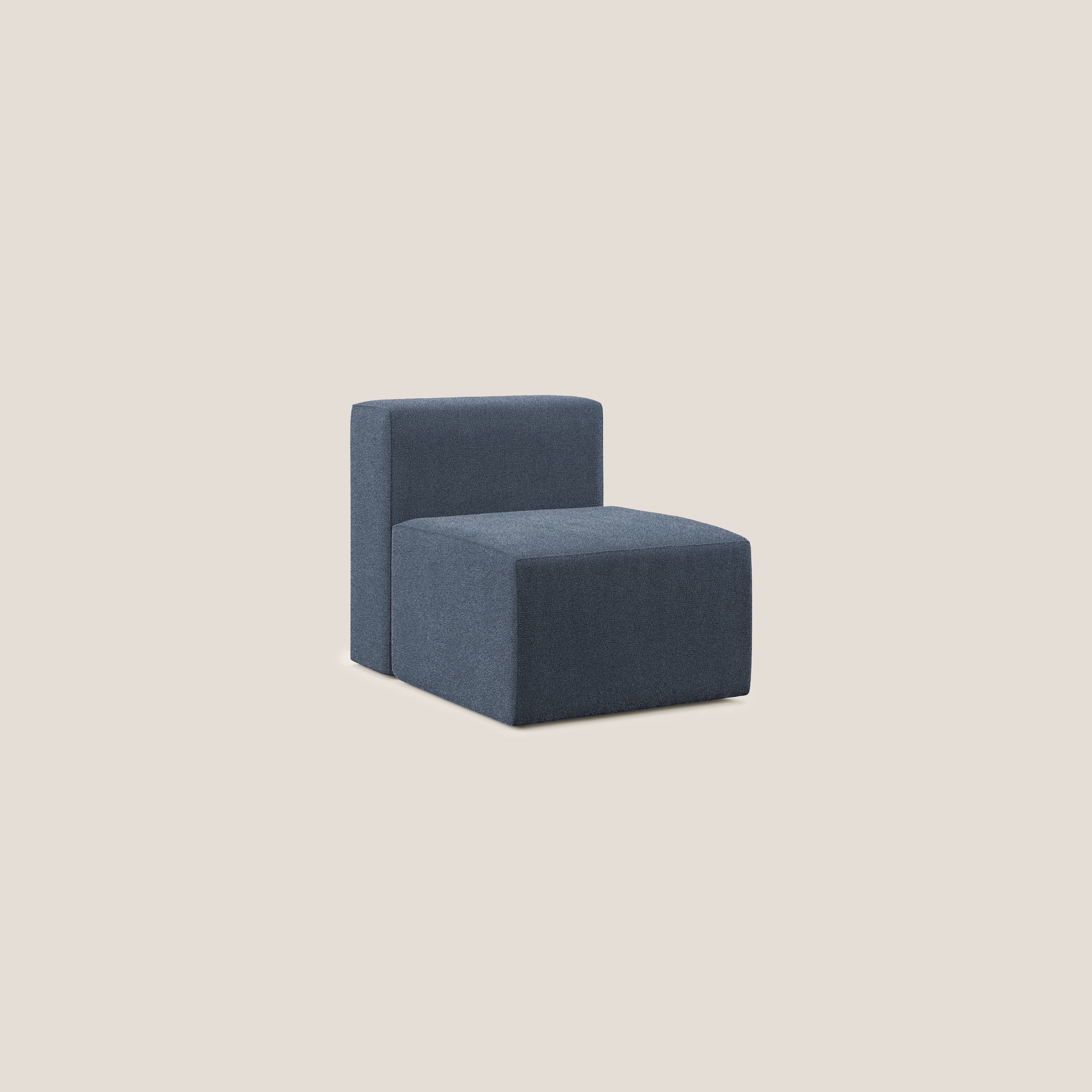 Nettuno modulo poltrona centrale in morbido tessuto bouclè T07 blu - divani.store