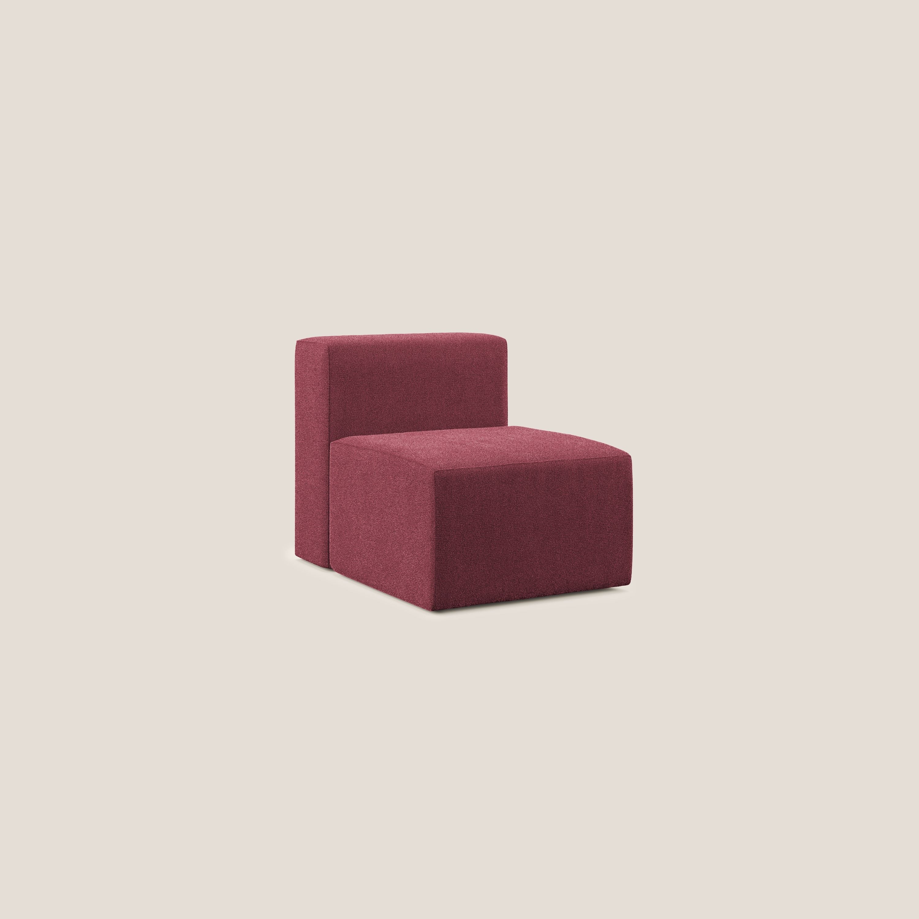 Shop online Nettuno modulo poltrona centrale in morbido tessuto bouclè T07 rosso - divani.store