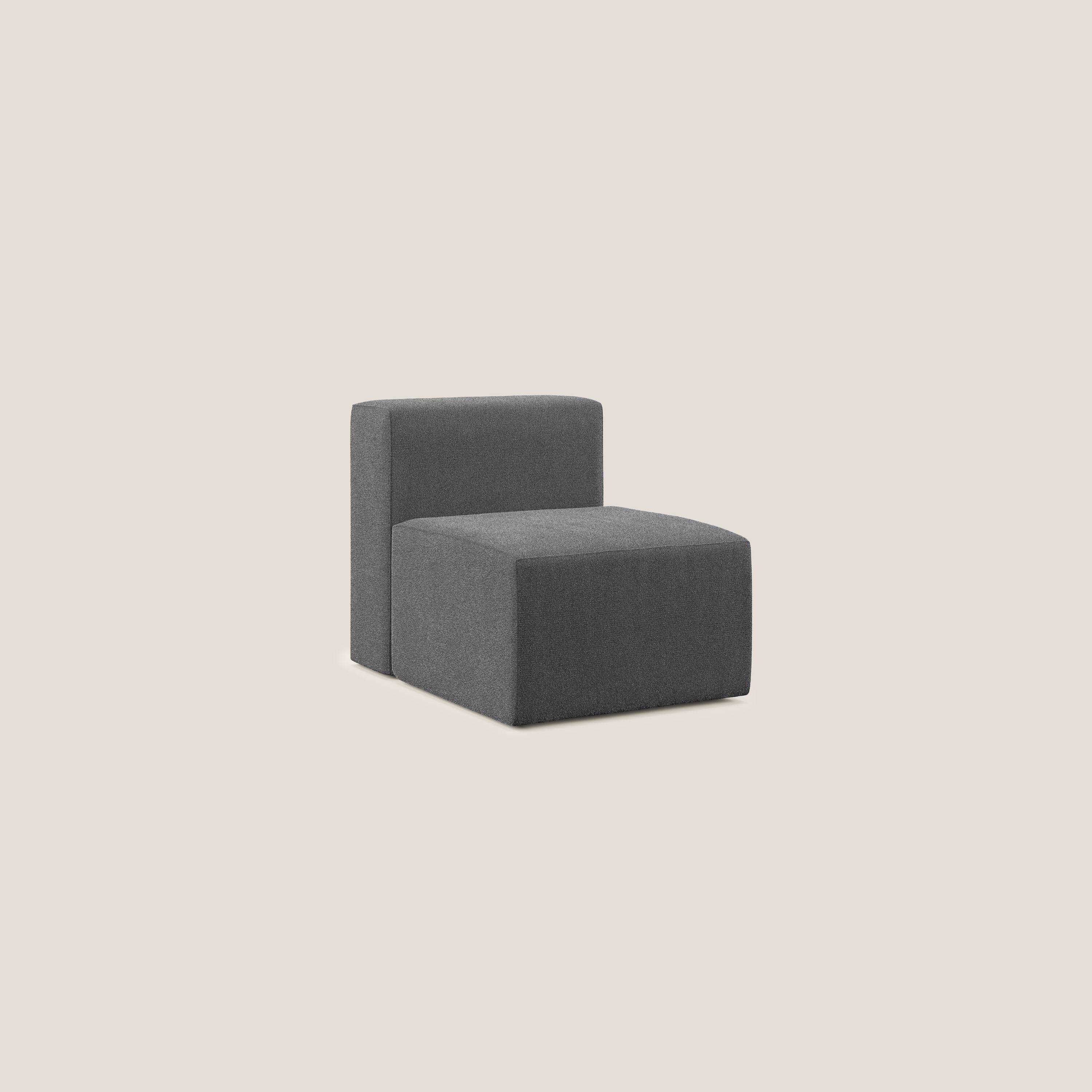 Nettuno modulo poltrona centrale in morbido tessuto bouclè T07 antracite - divani.store