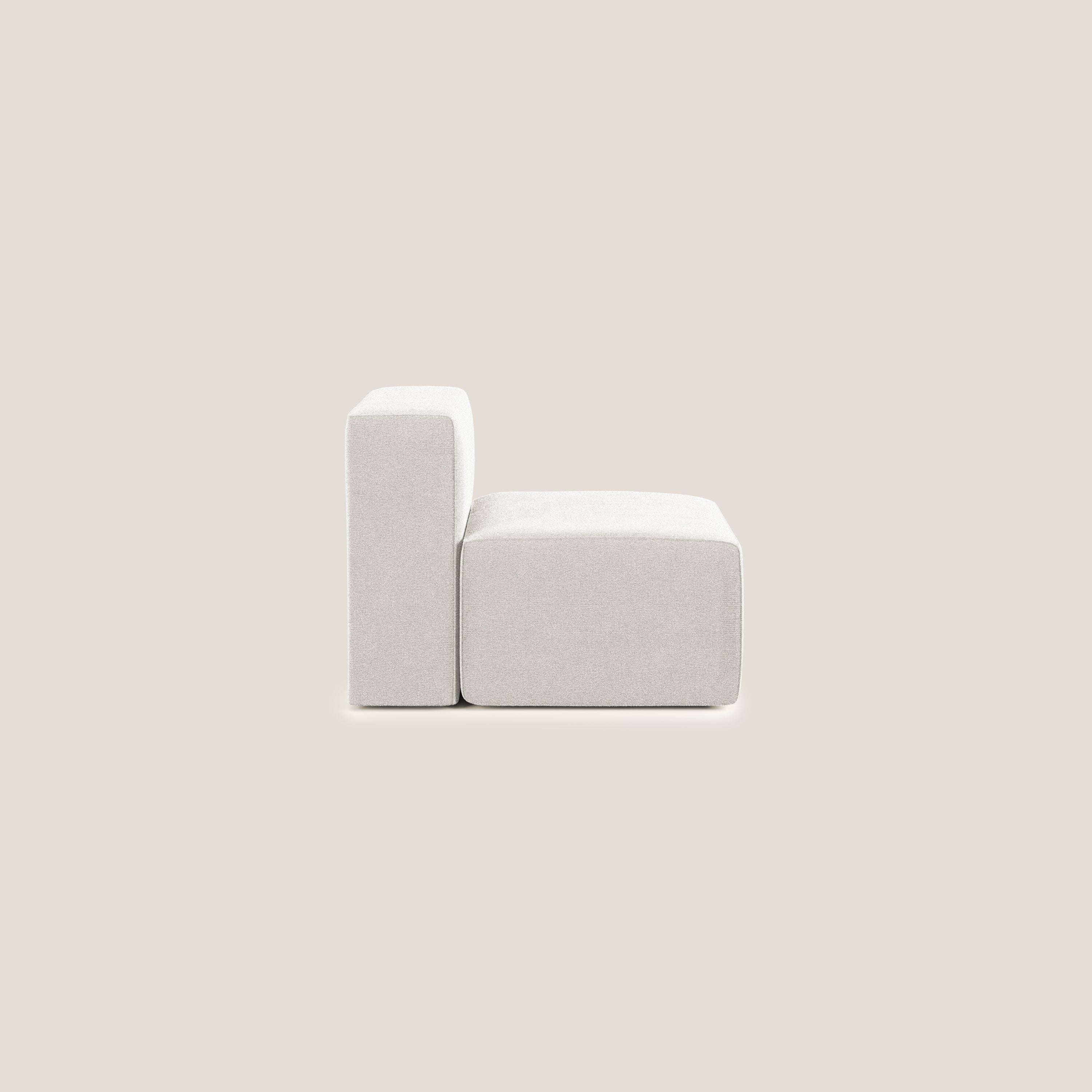 Nettuno modulo poltrona centrale in morbido tessuto bouclè T07 bianco - divani.store