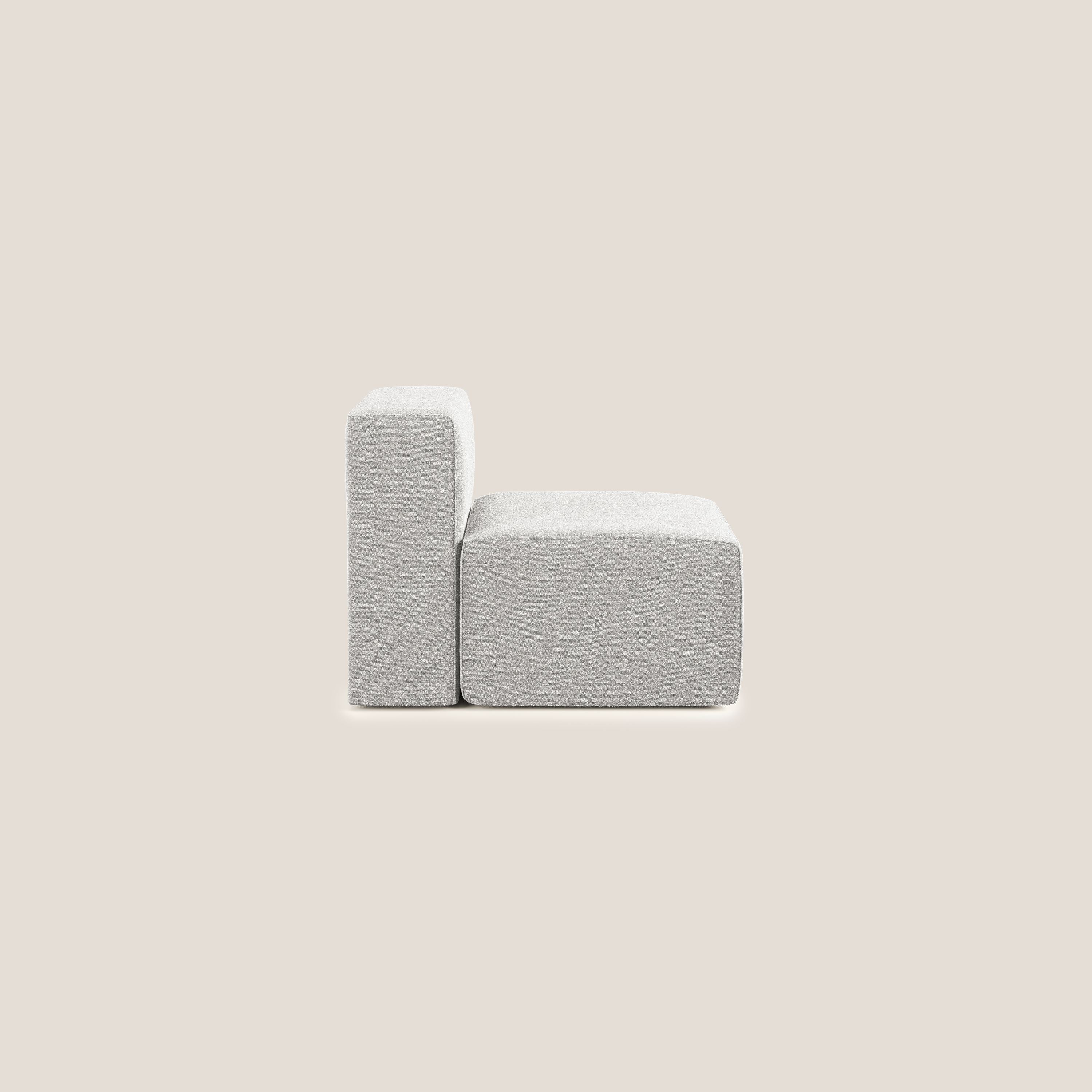Nettuno modulo poltrona centrale in morbido tessuto bouclè T07 grigio - divani.store