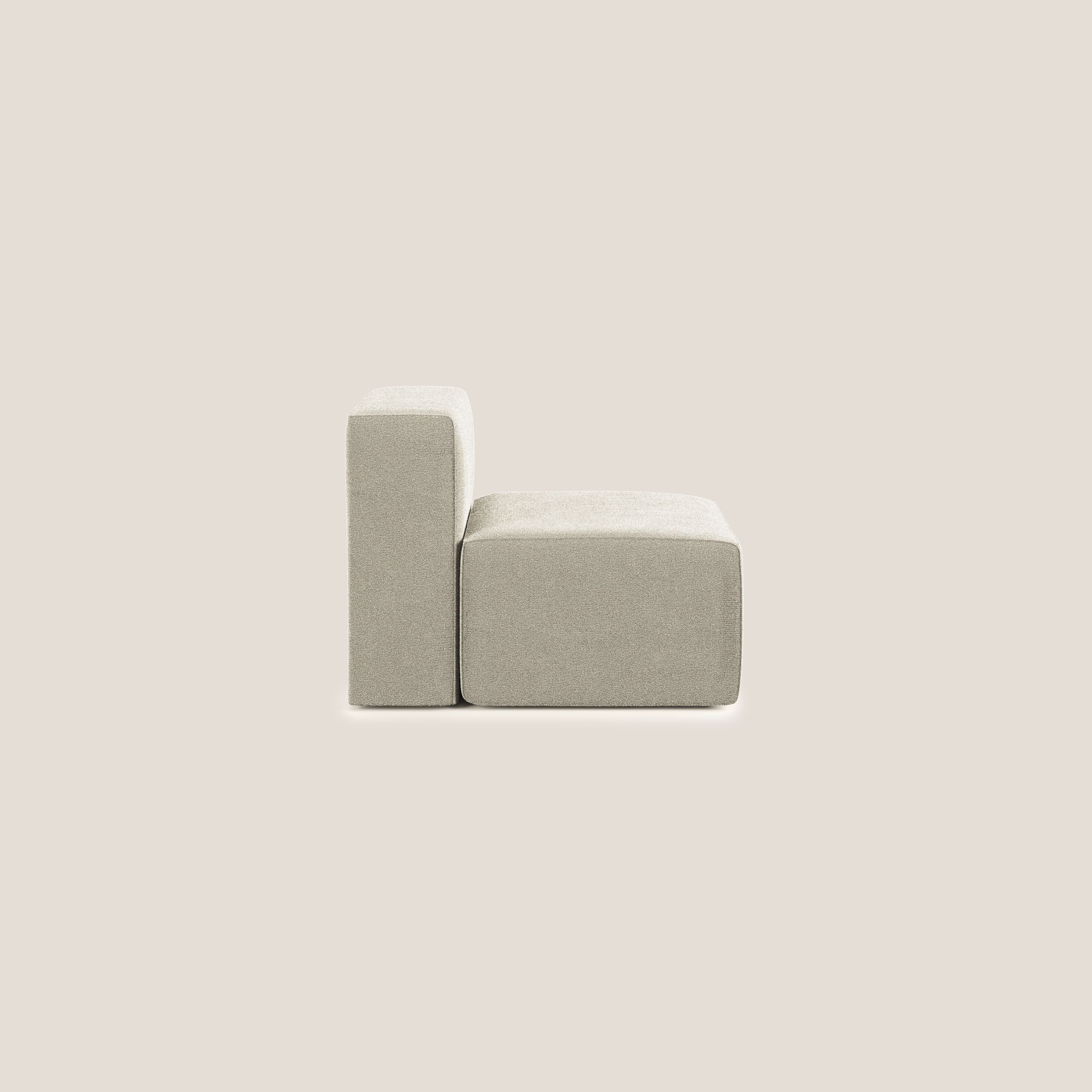 Nettuno modulo poltrona centrale in morbido tessuto bouclè T07 beige - divani.store