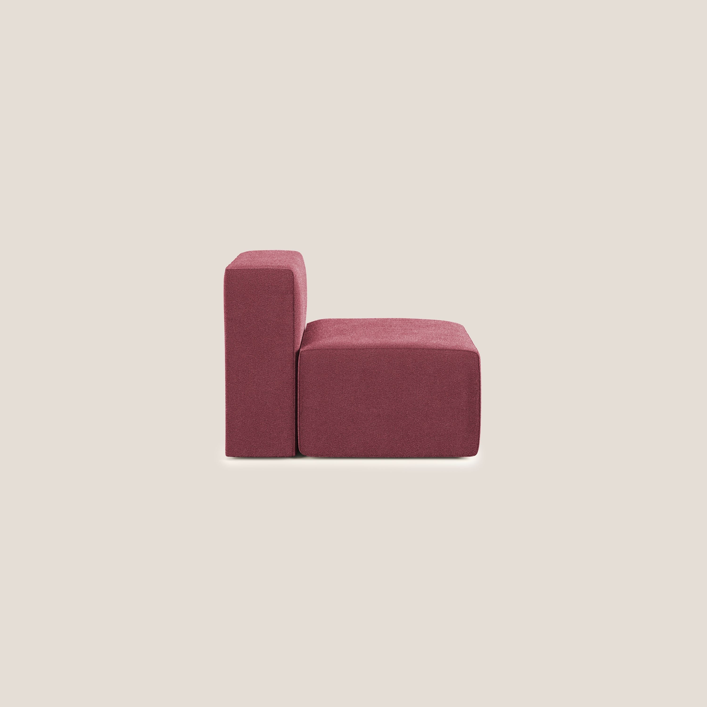 Nettuno modulo poltrona centrale in morbido tessuto bouclè T07 rosso - divani.store