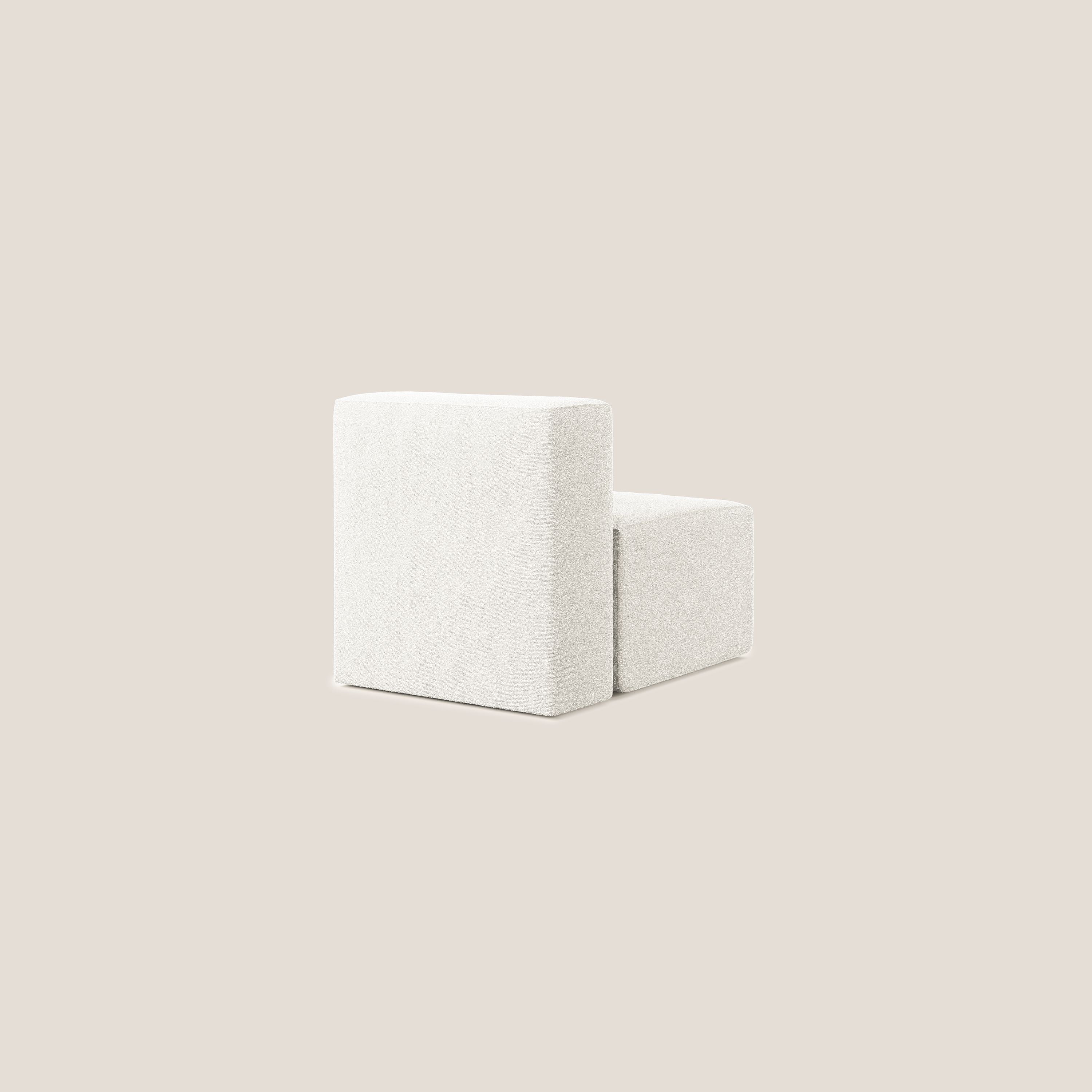 Nettuno modulo poltrona centrale in morbido tessuto bouclè T07 bianco - divani.store