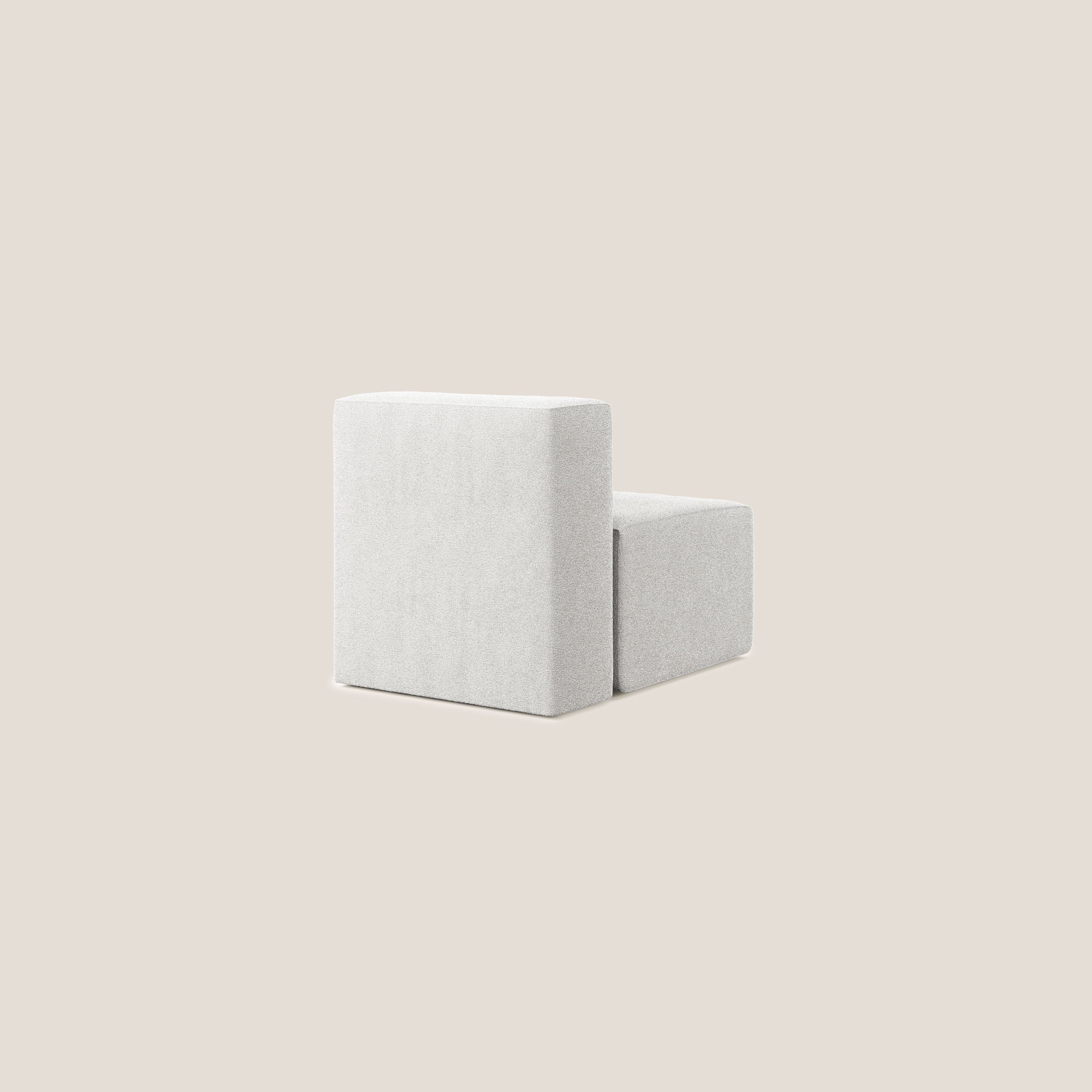 Nettuno modulo poltrona centrale in morbido tessuto bouclè T07 grigio - divani.store