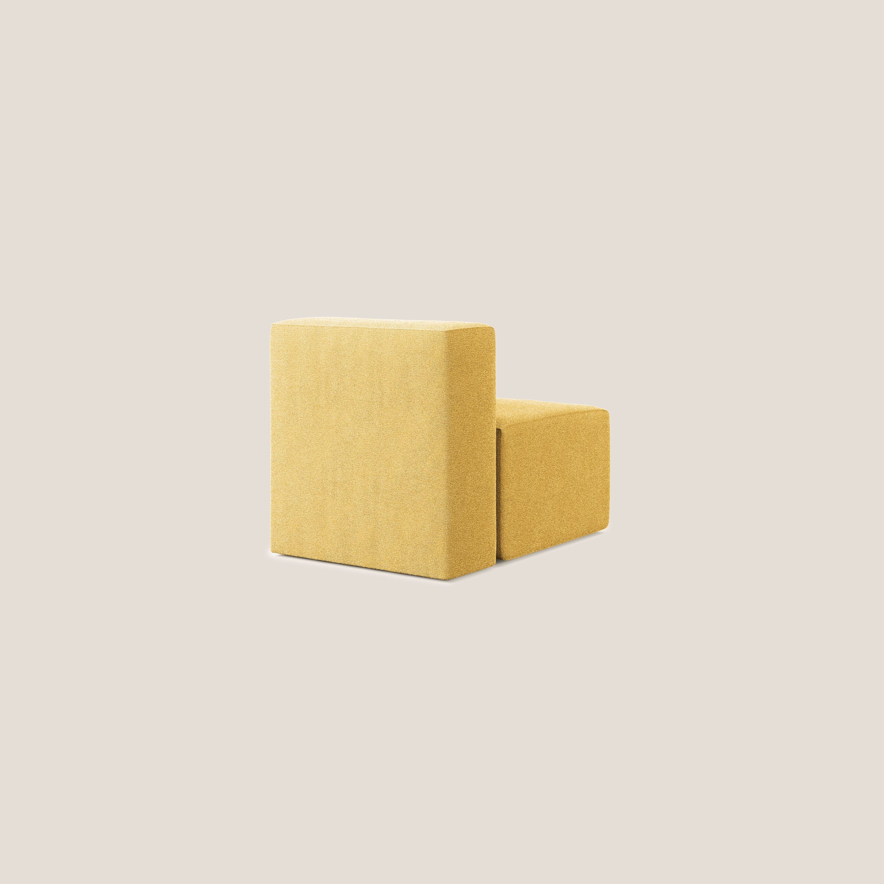 Nettuno modulo poltrona centrale in morbido tessuto bouclè T07 giallo - divani.store