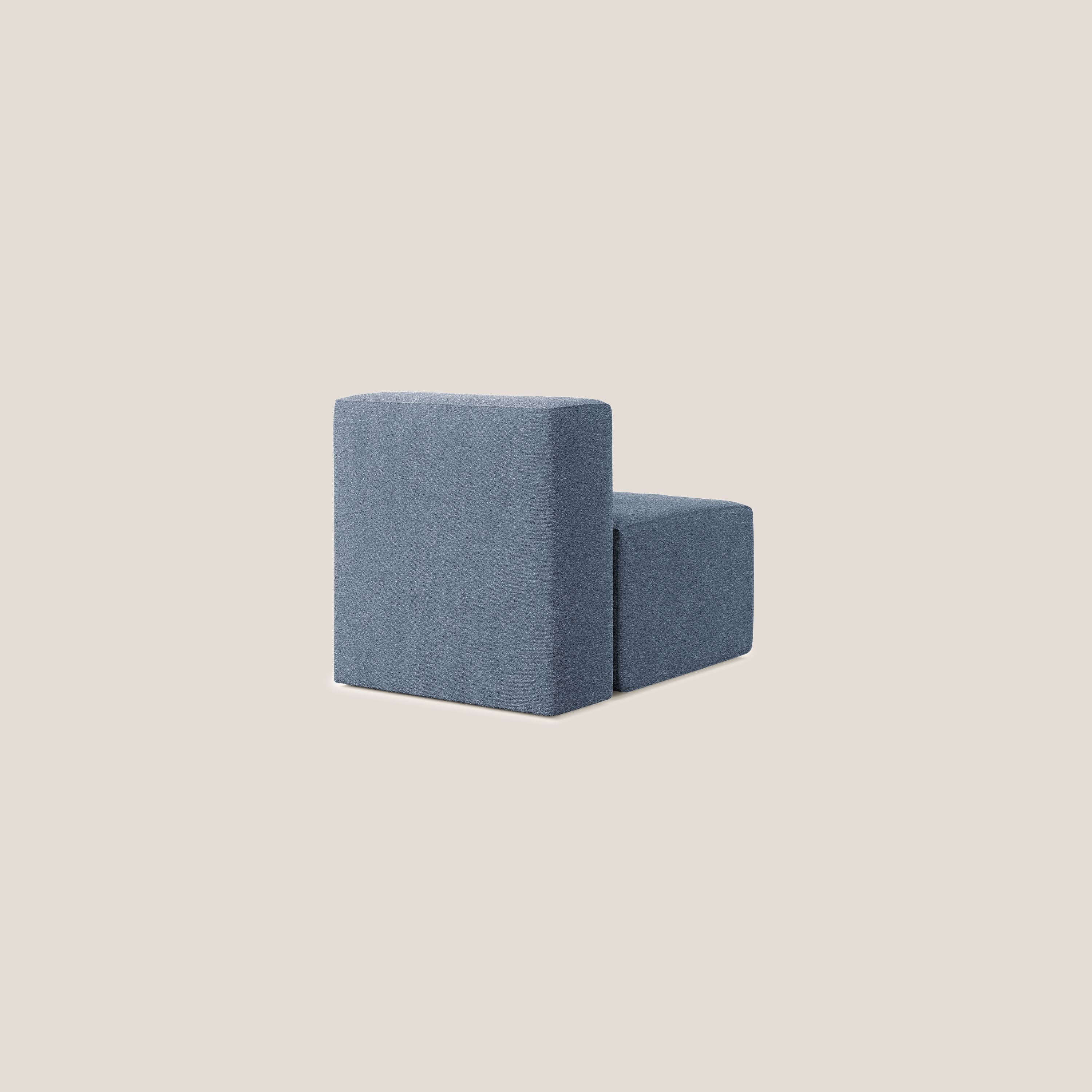 Nettuno modulo poltrona centrale in morbido tessuto bouclè T07 blu - divani.store