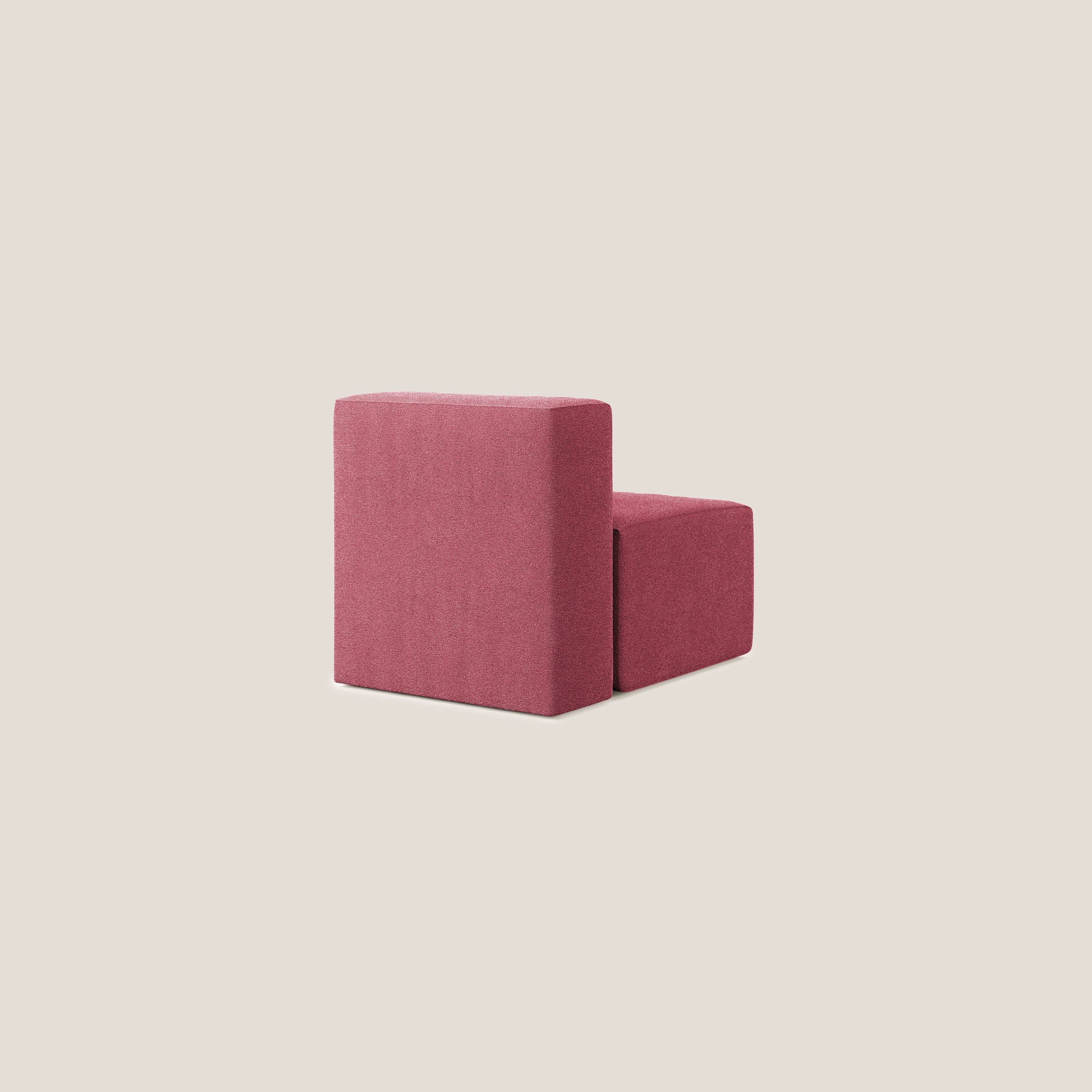 Nettuno modulo poltrona centrale in morbido tessuto bouclè T07 rosso - divani.store