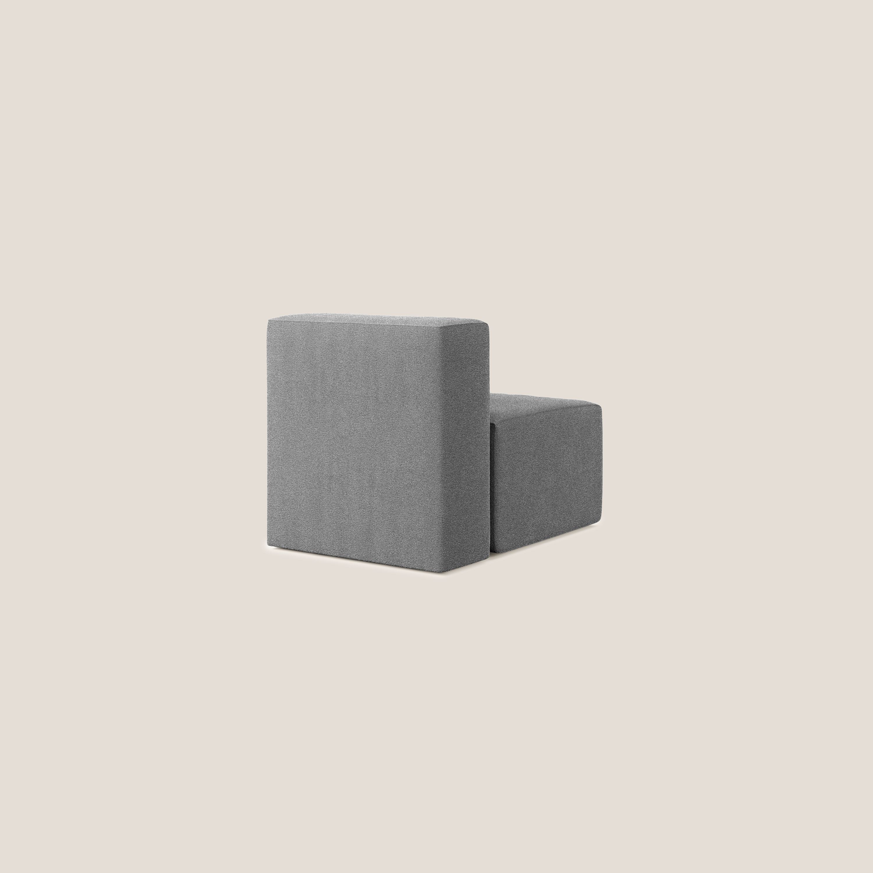 Nettuno modulo poltrona centrale in morbido tessuto bouclè T07 antracite - divani.store