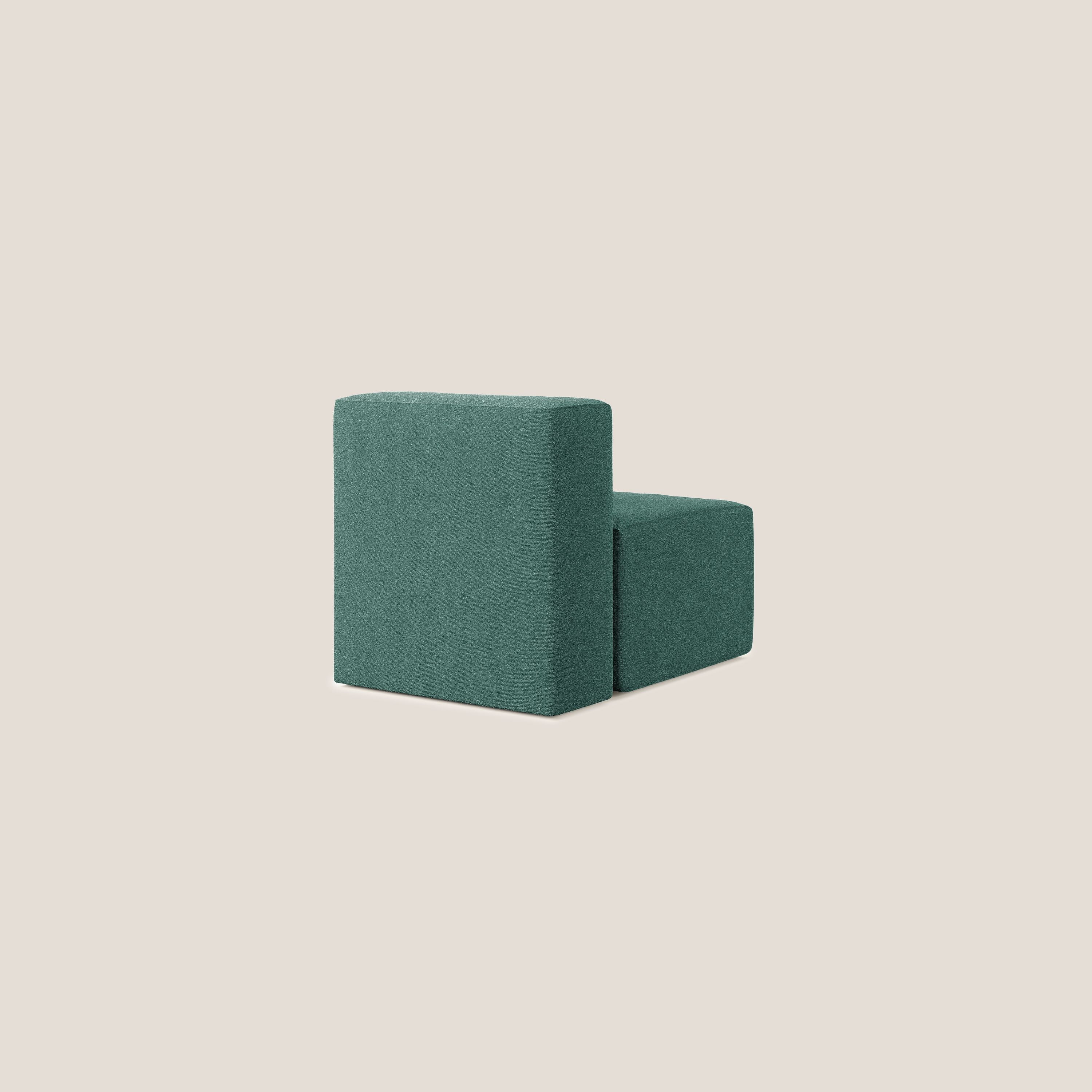 Nettuno modulo poltrona centrale in morbido tessuto bouclè T07 verde - divani.store