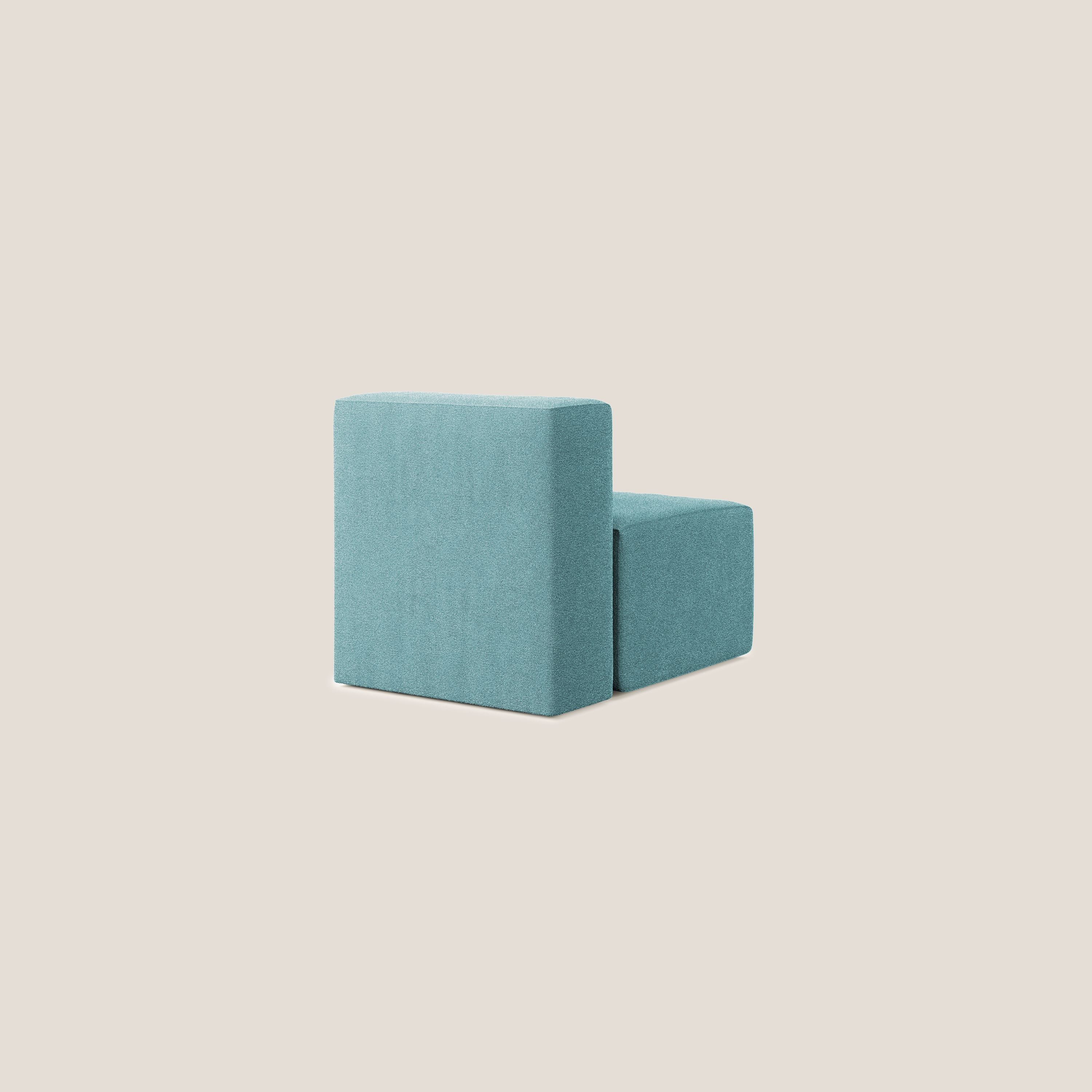 Nettuno modulo poltrona centrale in morbido tessuto bouclè T07 azzurro - divani.store