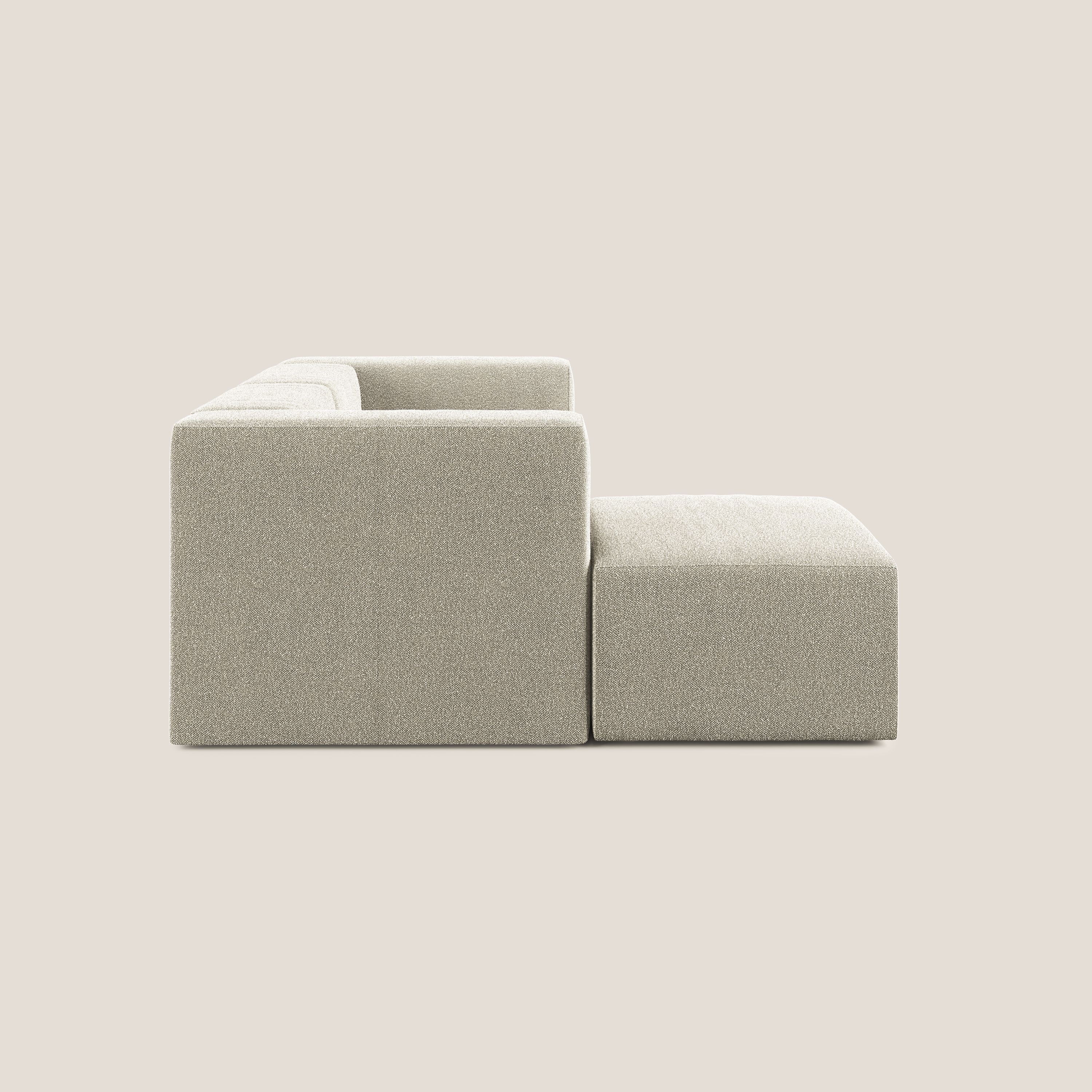 Nettuno divano angolare modulare reversibile e componibile in morbido tessuto bouclè T07 beige - divani.store