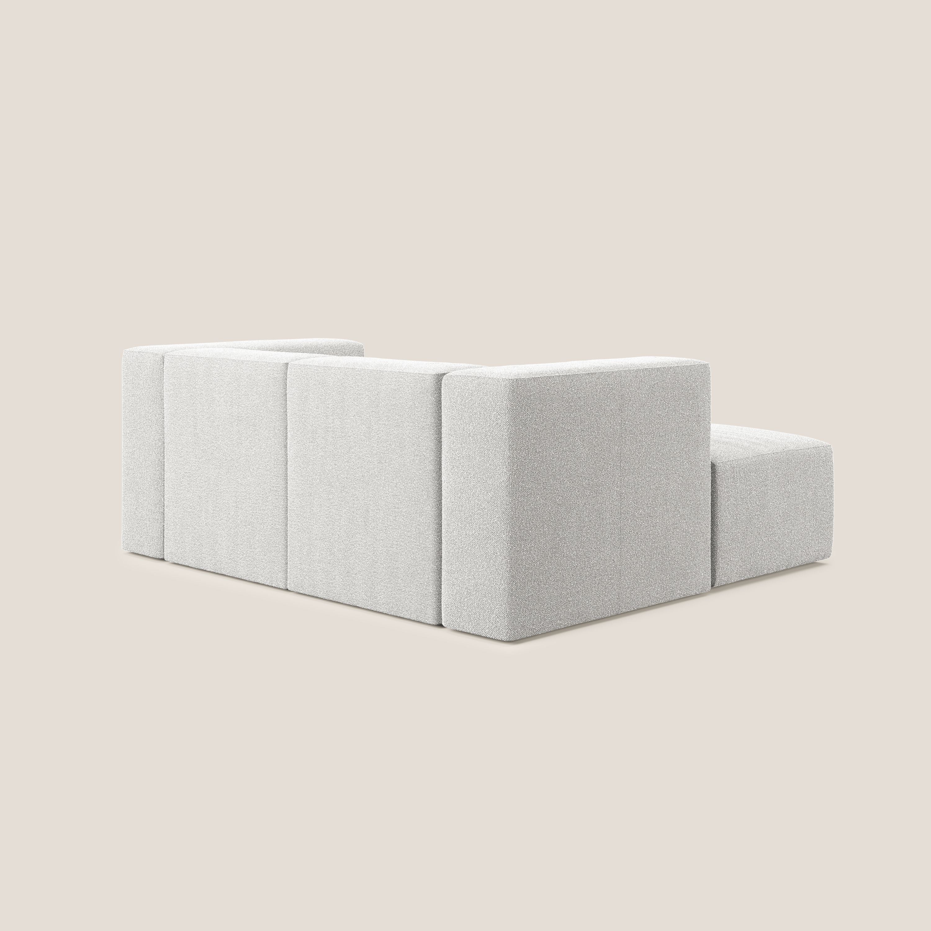 Nettuno divano angolare modulare reversibile e componibile in morbido tessuto bouclè T07 grigio - divani.store