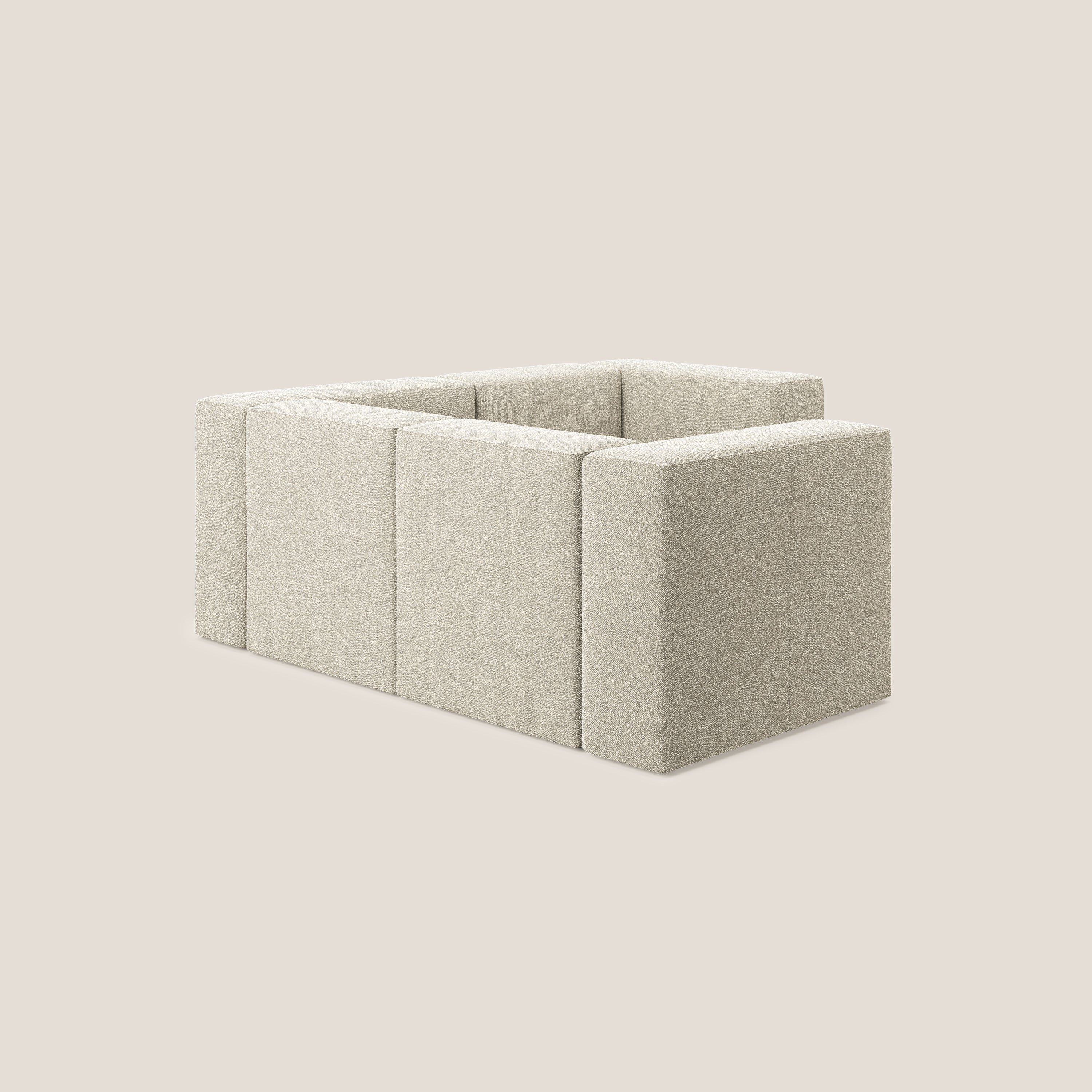Nettuno divano angolare reversibile e modulare componibile in morbido tessuto bouclè T07 beige - divani.store