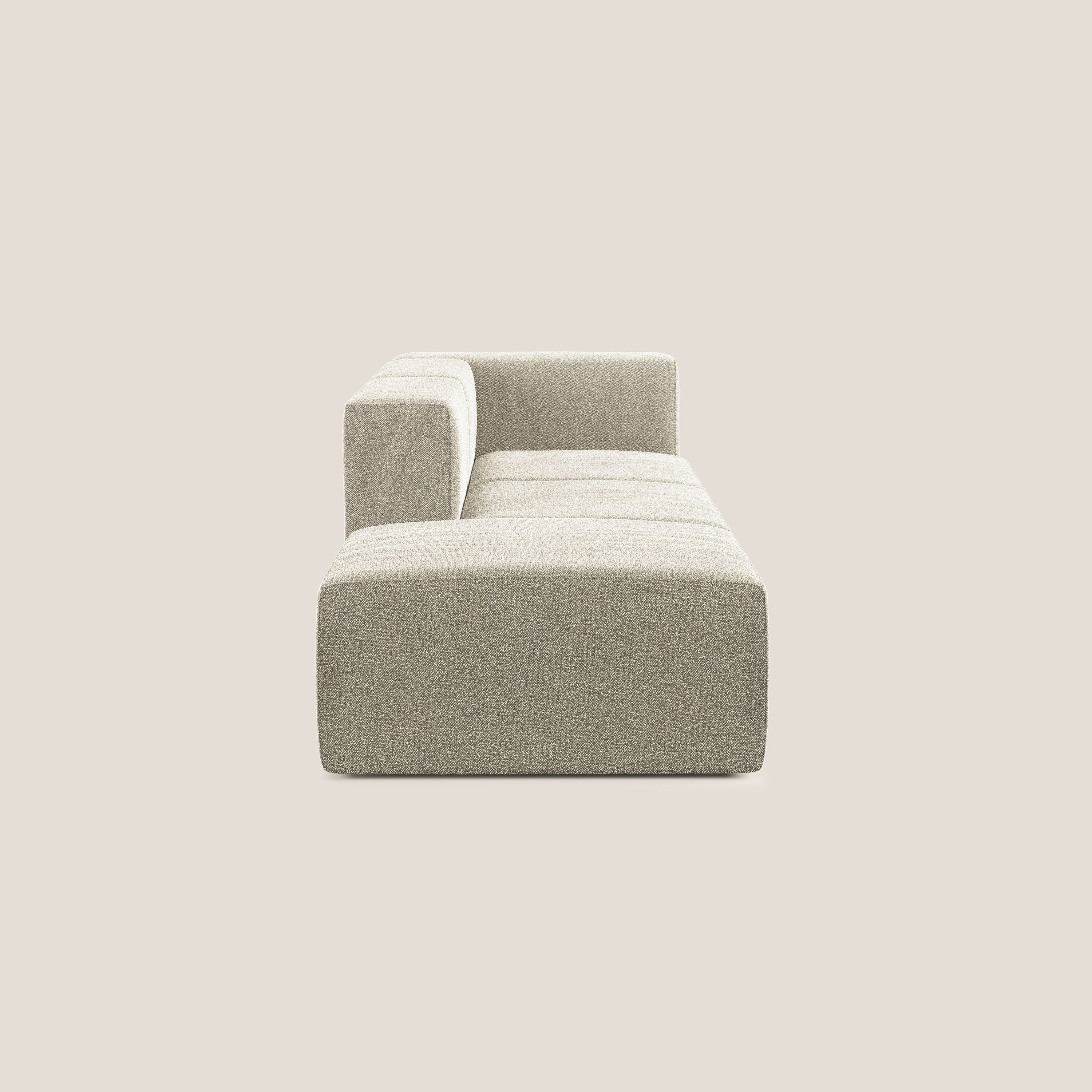 Nettuno divano lineare modulare e componibile in morbido tessuto bouclè T07 beige - divani.store