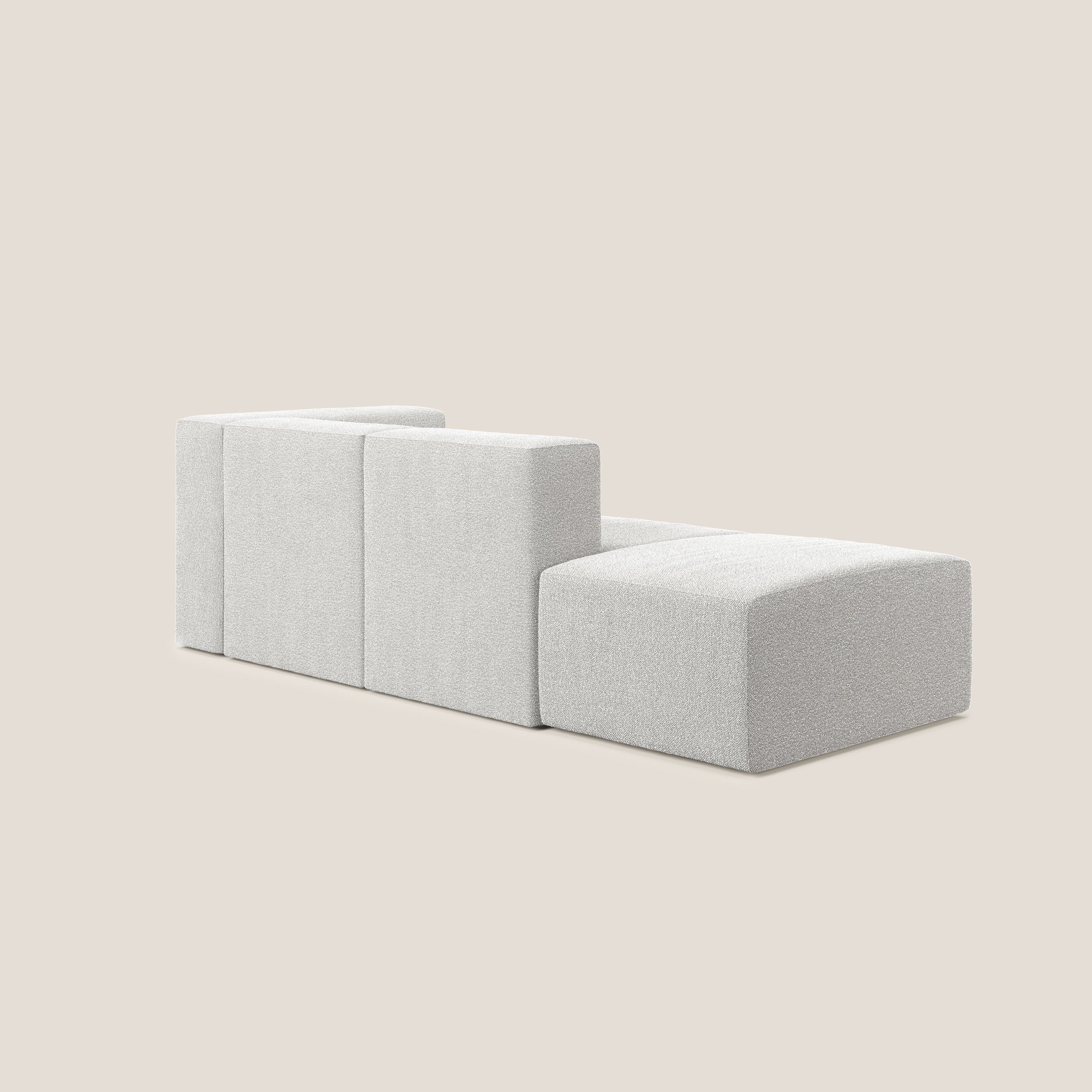 Nettuno divano lineare modulare e componibile in morbido tessuto bouclè T07 grigio - divani.store